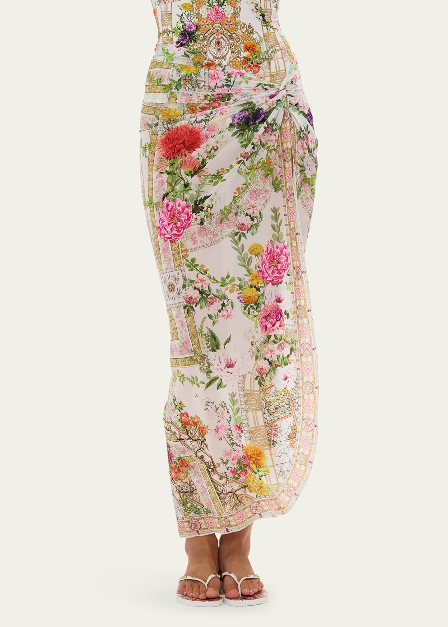 Camilla Egyptian Rose Twist-Front Long Skirt Image 4 of 4