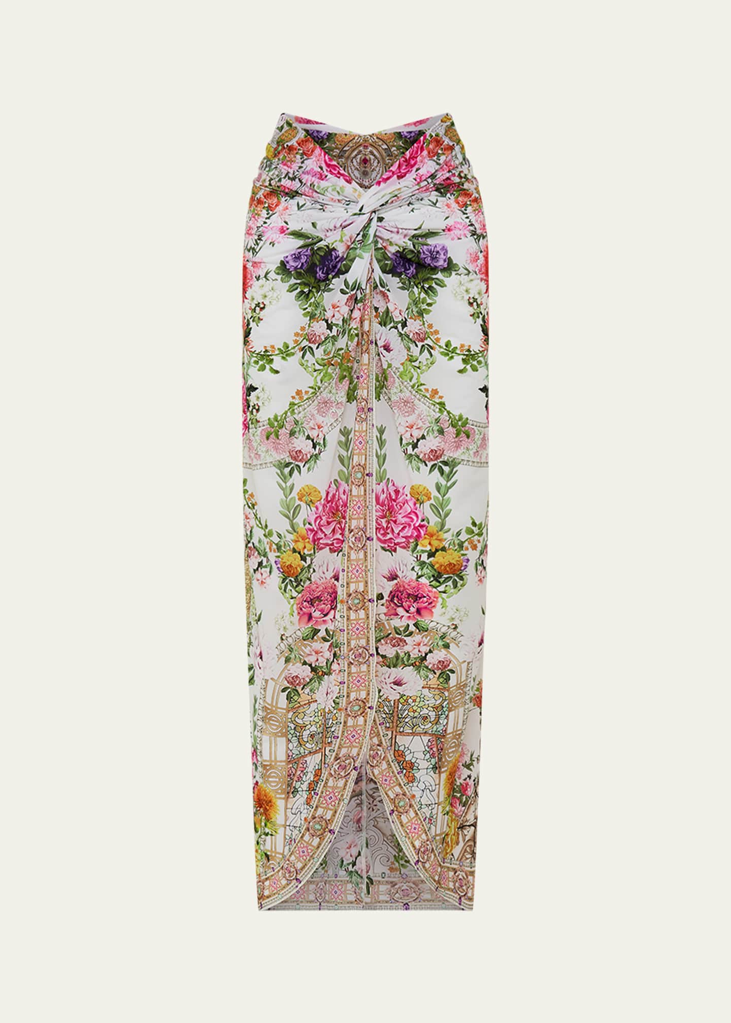 Camilla Egyptian Rose Twist-Front Long Skirt Image 1 of 4