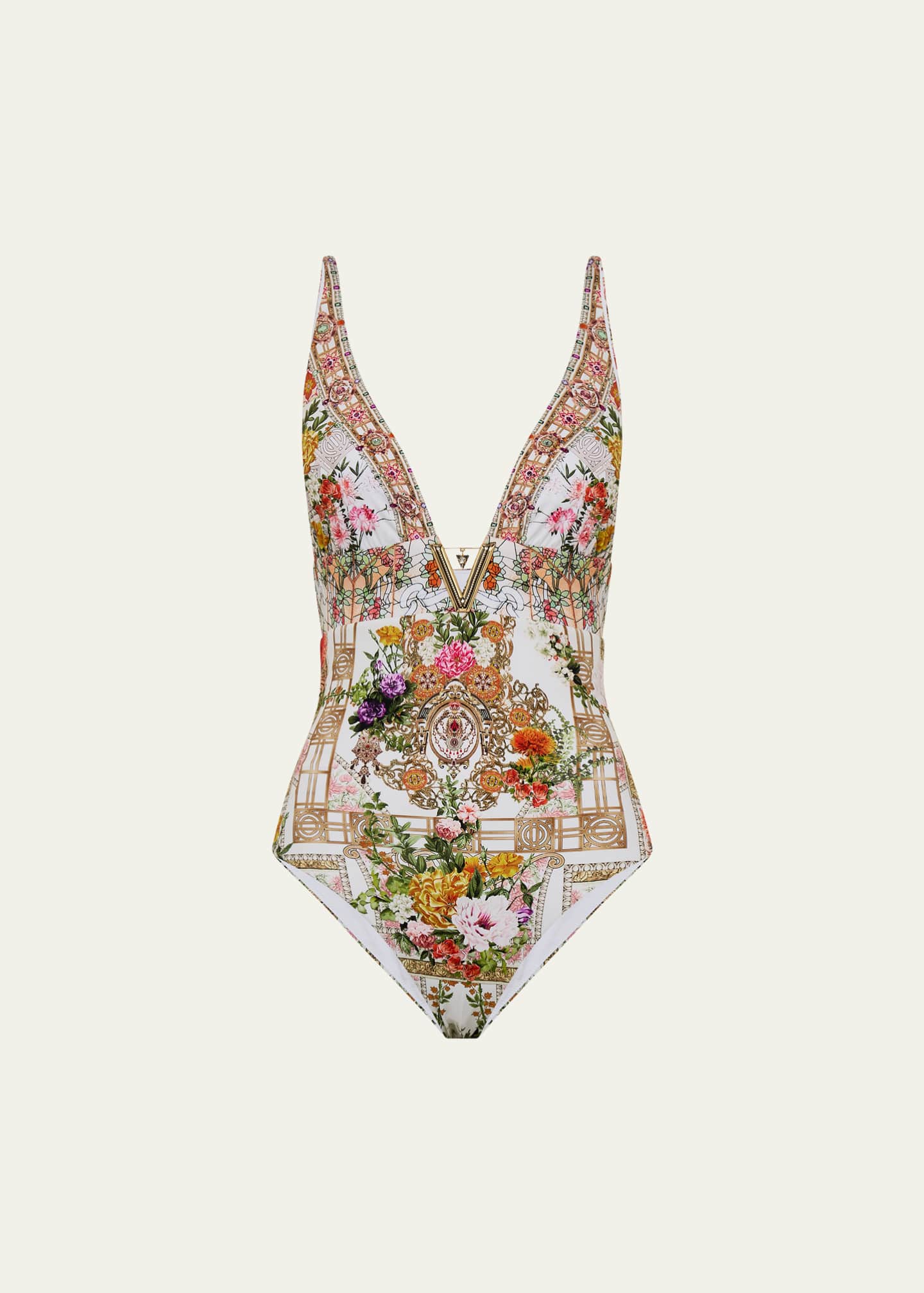 Camilla Egyptian Rose High Tri OnePiece Swimsuit Bergdorf Goodman