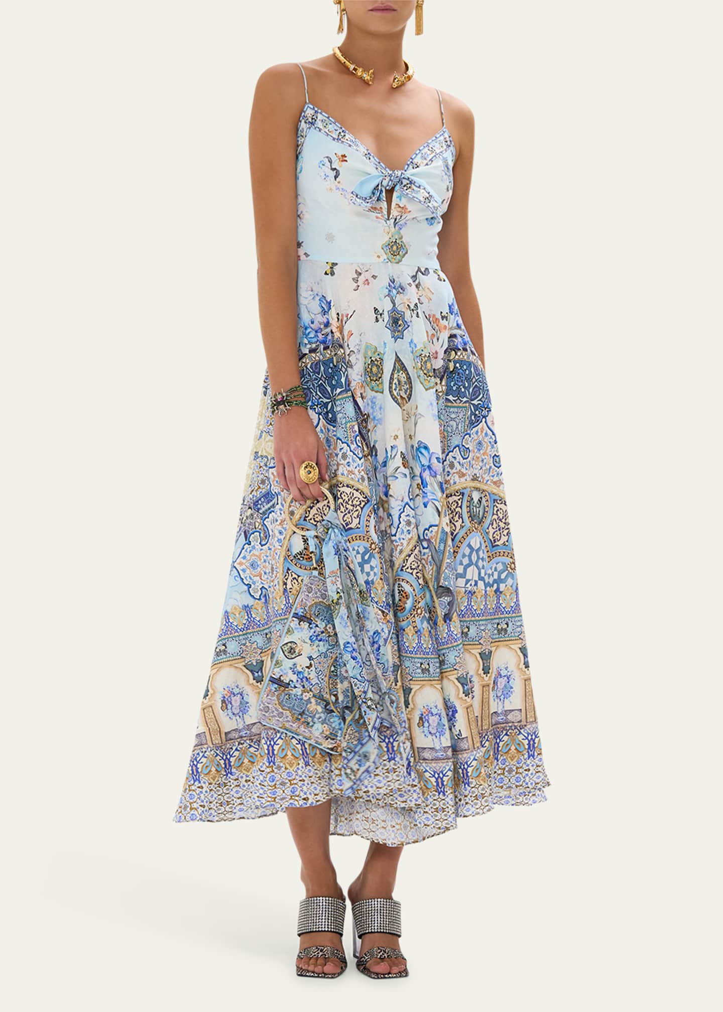 Camilla Al Manial Palace Memoirs Tie-Front Maxi Dress Image 2 of 4