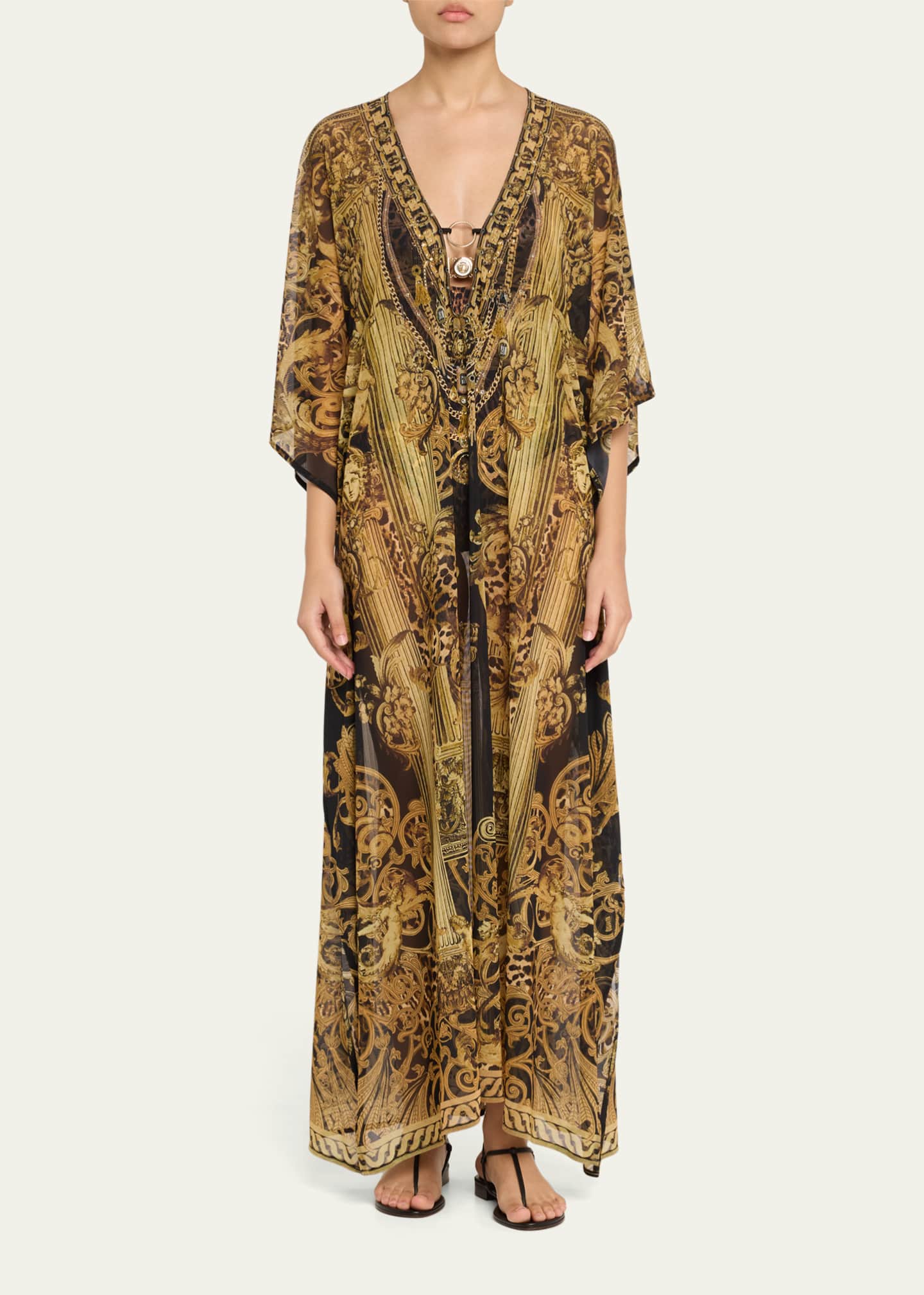 Camilla Era of Empires Stretch Mesh Kaftan Image 2 of 5