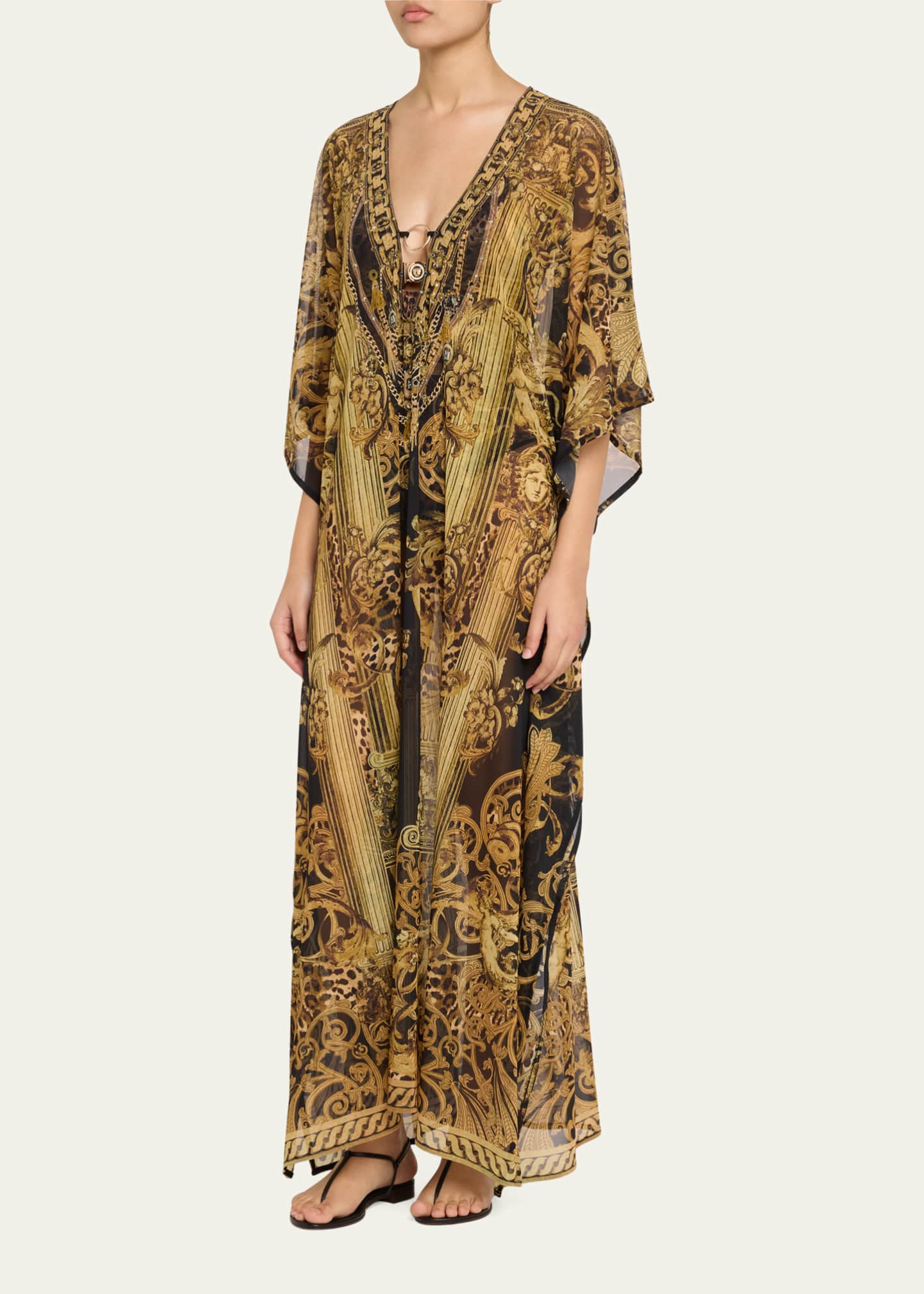 Camilla Era of Empires Stretch Mesh Kaftan Image 4 of 5