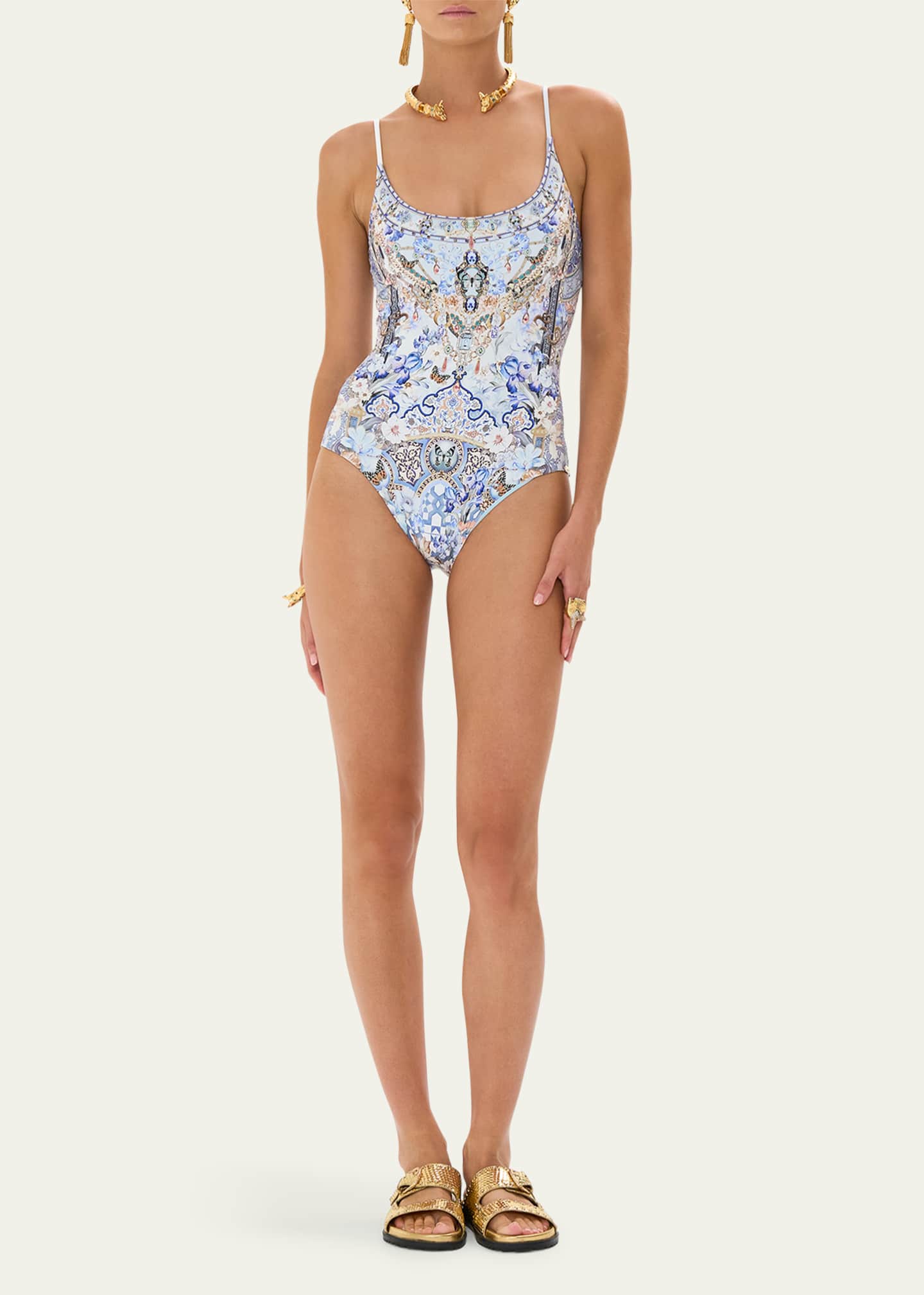 Camilla Al Manial Palace Memoirs Scoop One-Piece Swimsuit Image 2 of 4