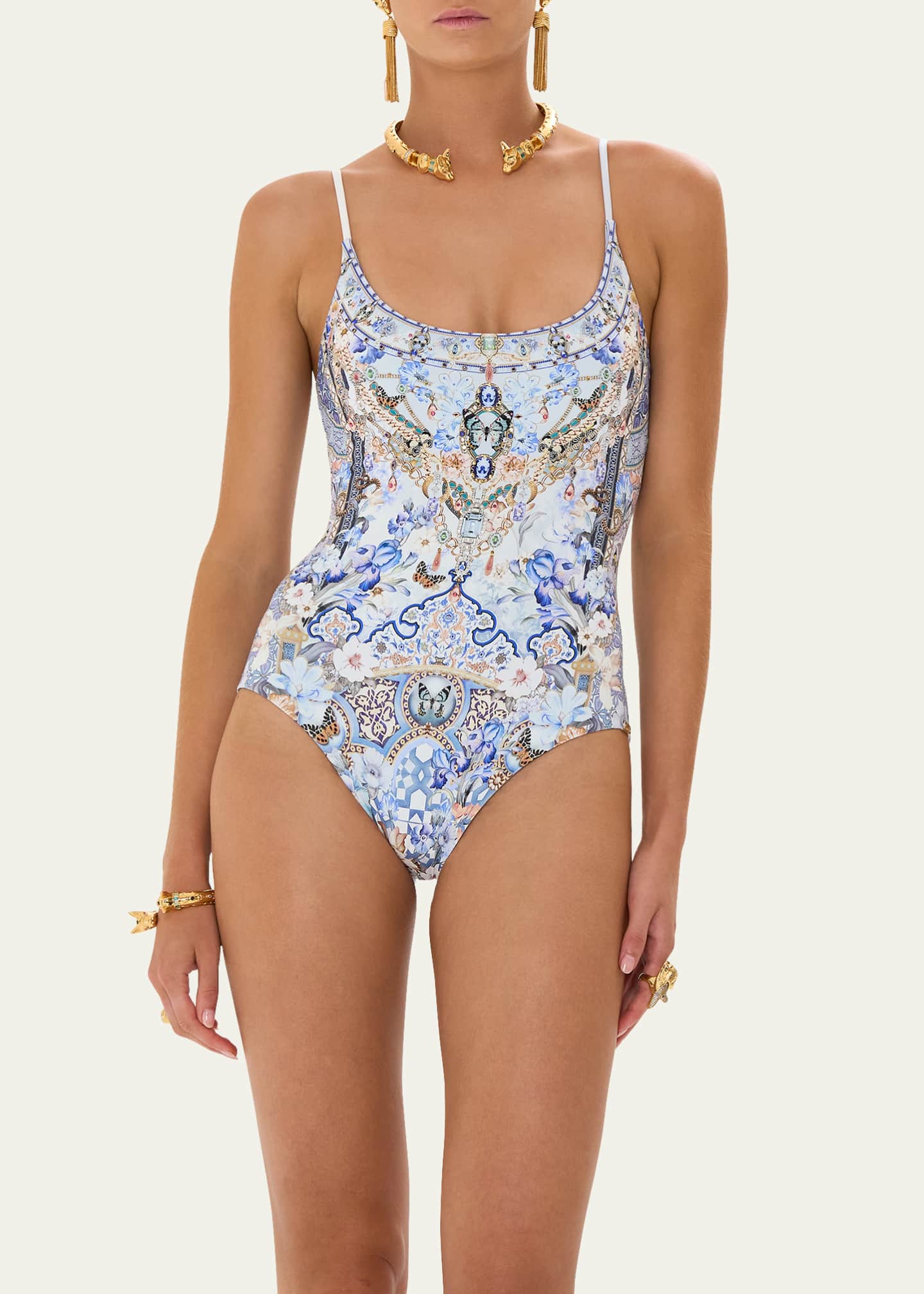 Camilla Al Manial Palace Memoirs Scoop One-Piece Swimsuit Image 4 of 4