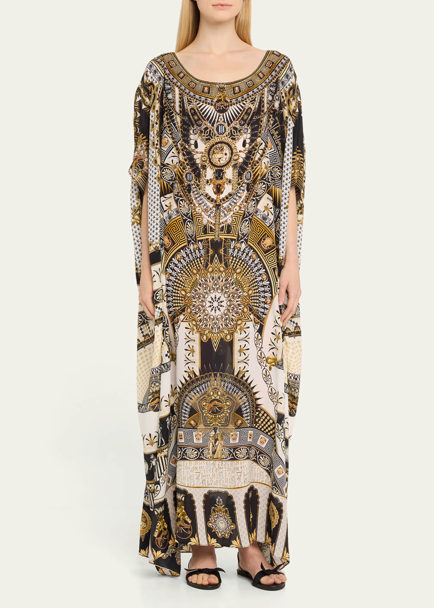 Camilla Temples of Dendara Round-Neck Kaftan Image 4 of 5