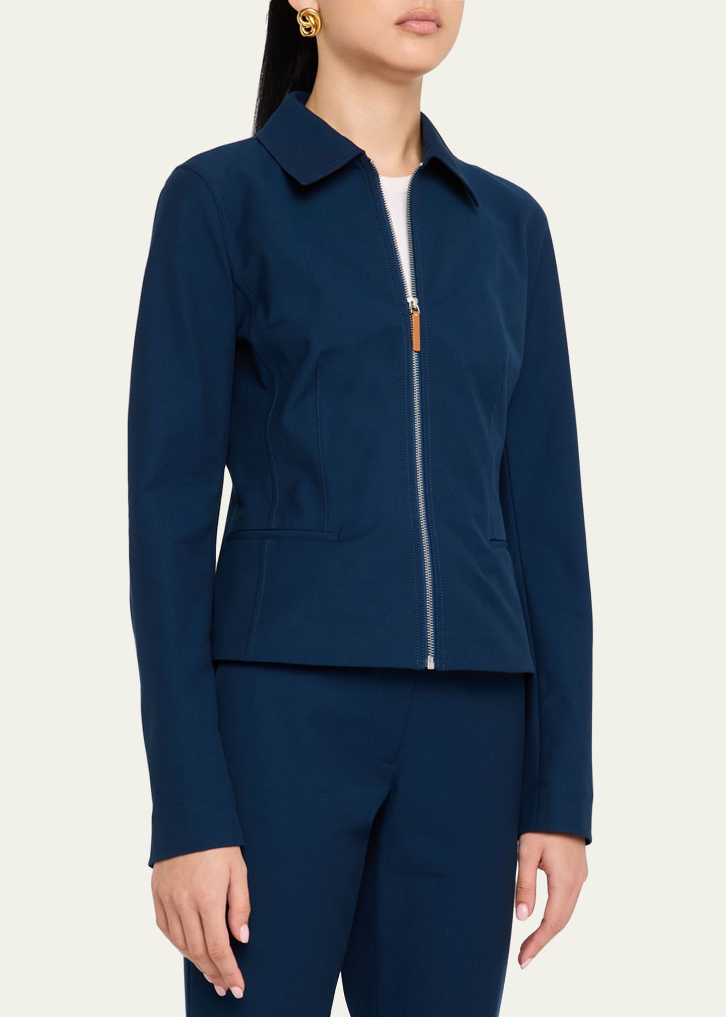Lafayette 148 New York Zip-Front Tailored Jacket Image 4 of 5