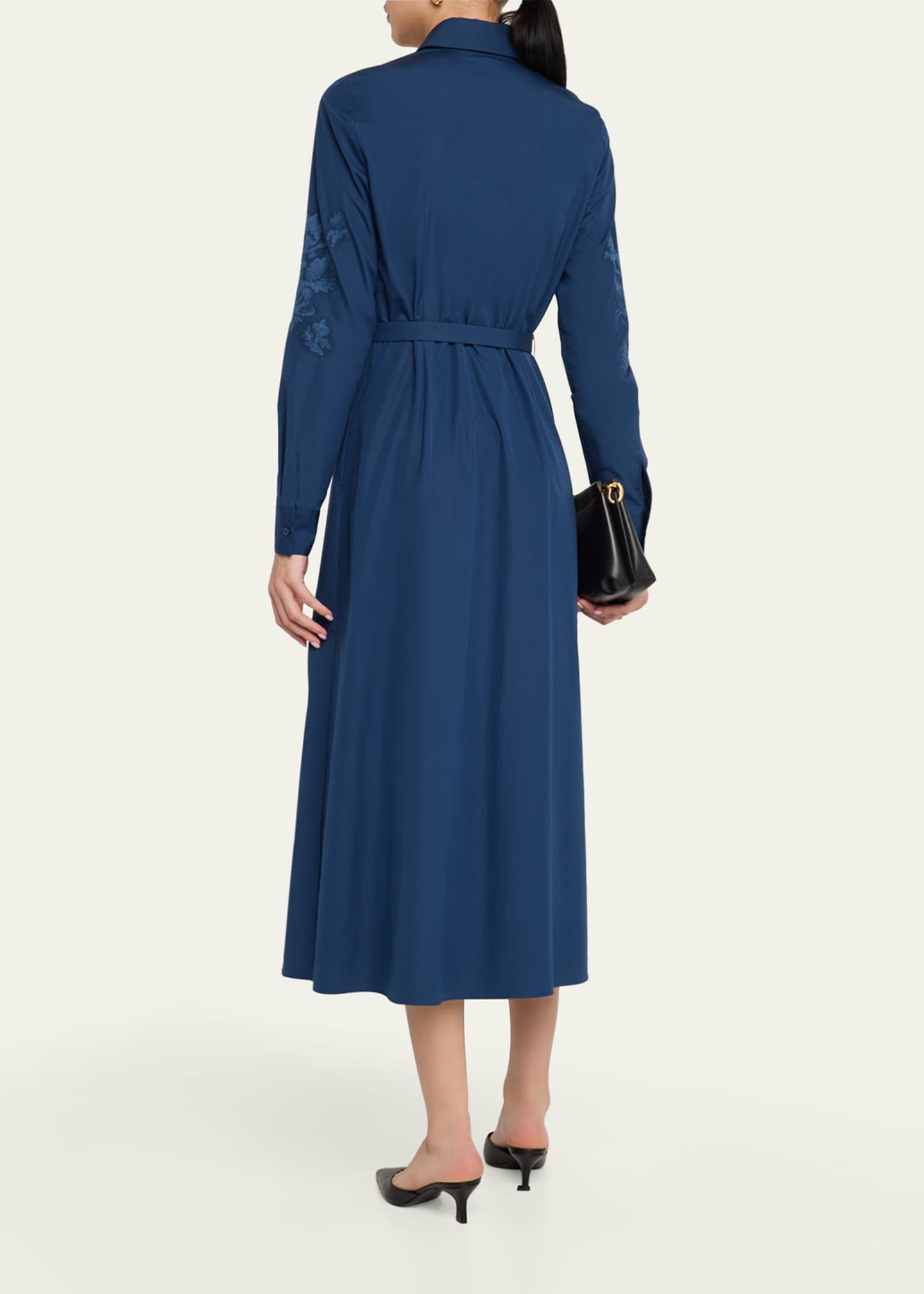 City Chic Women's Lafayette Belted Shirtdress Blue Size 24W