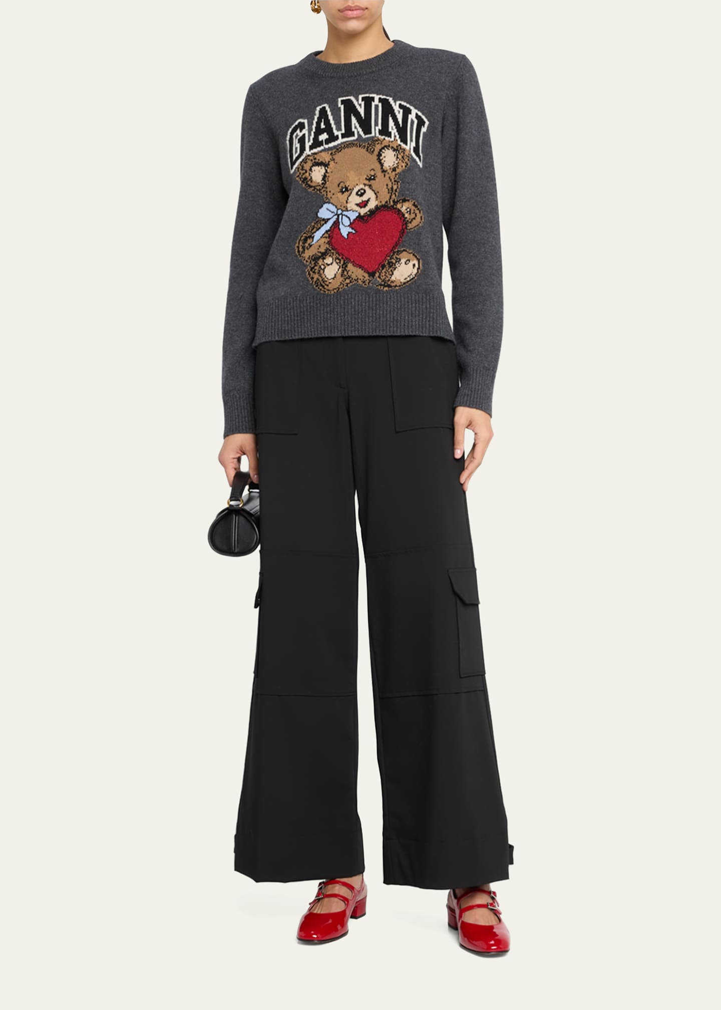 Ganni Twill Suiting Cargo Pants Image 2 of 5
