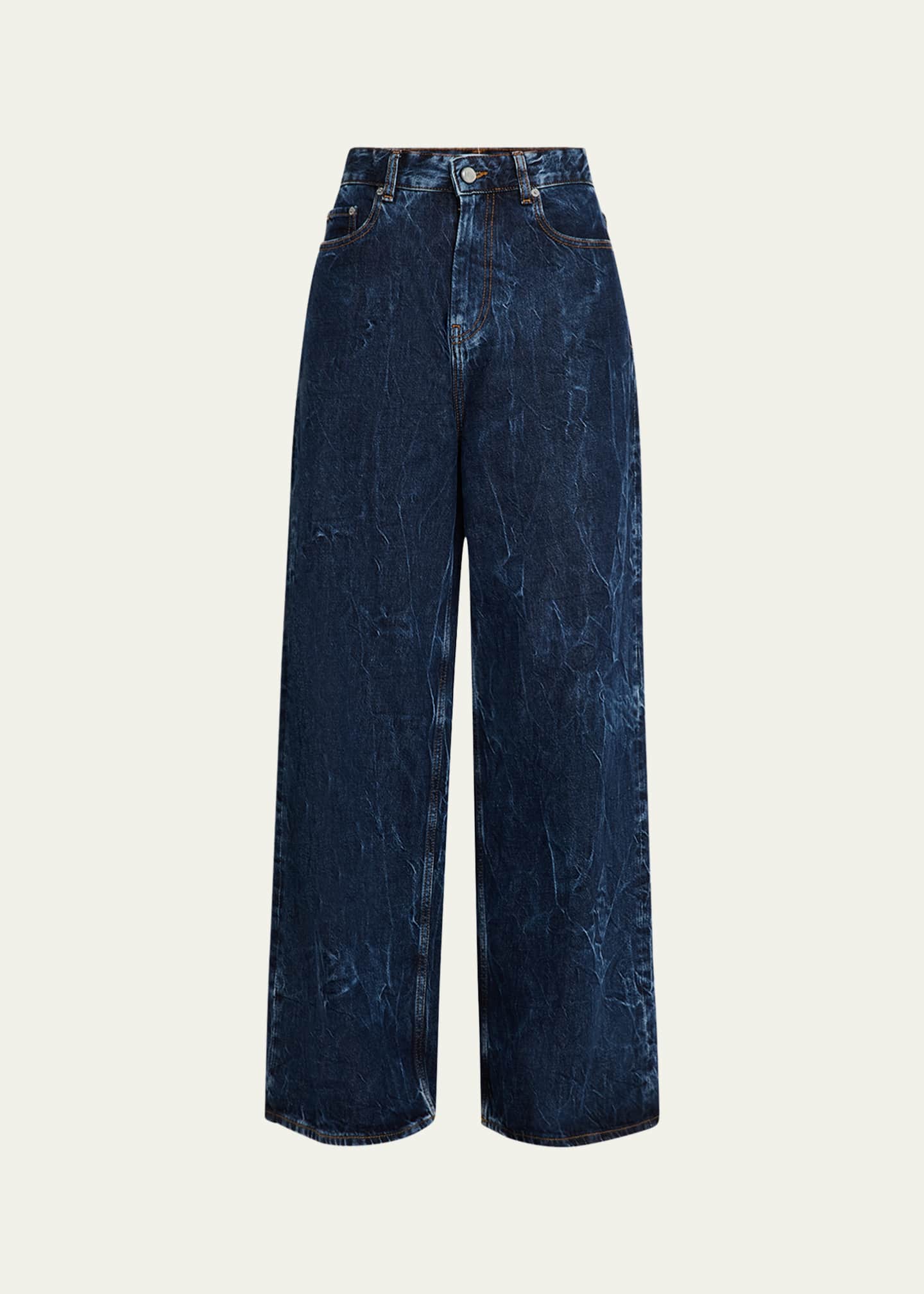 Ganni Crinkled Denim Jeans Image 1 of 5