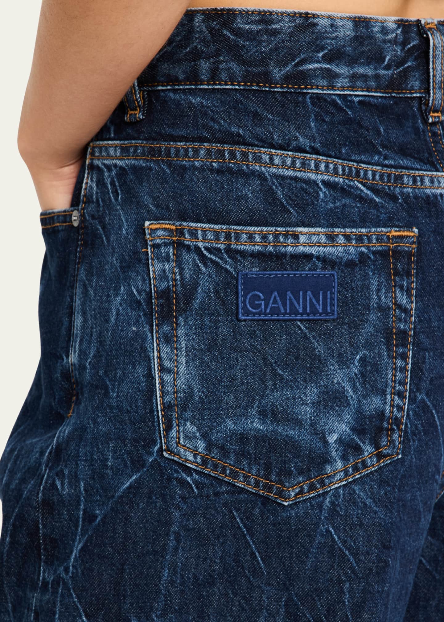 Ganni Crinkled Denim Jeans Image 5 of 5