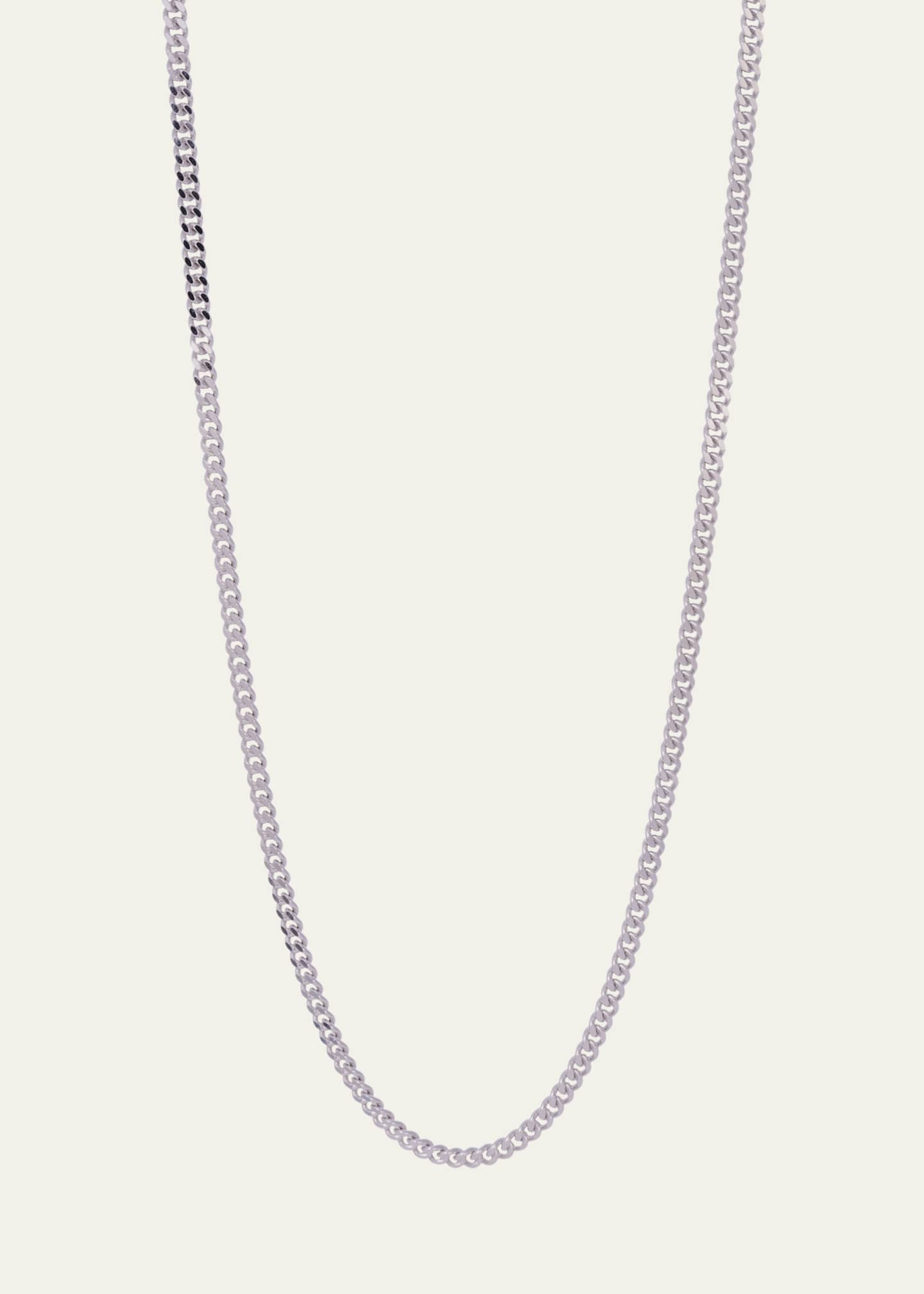 Sidney Garber Men's 18K White Gold Curb Chain Necklace, 26"L