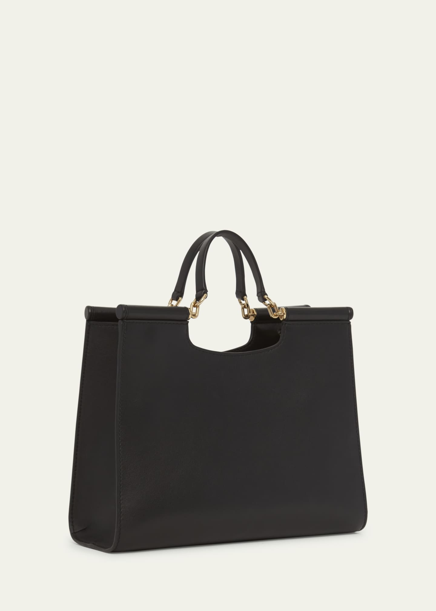Dolce&Gabbana Sicily Small Leather Shopper Tote Bag Image 3 of 5