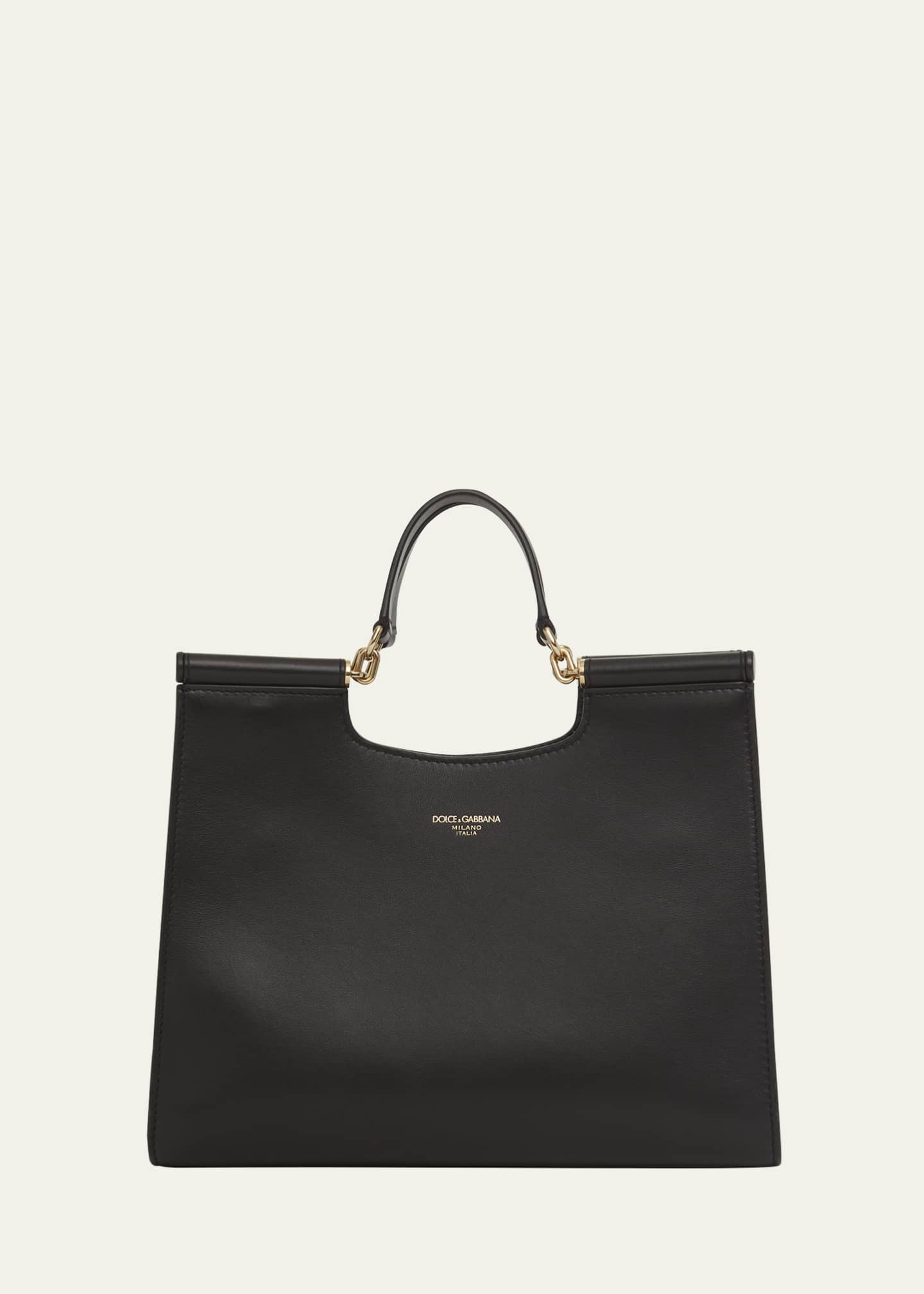 Dolce&Gabbana Sicily Small Leather Shopper Tote Bag Image 1 of 5
