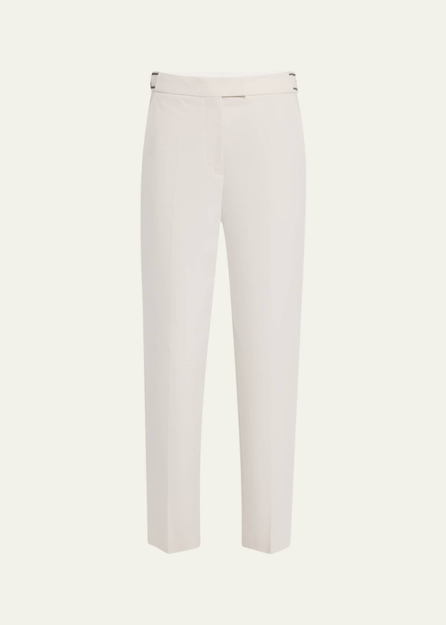 Brunello Cucinelli Monili Waist Straight-Leg Ankle Pants Image 1 of 5