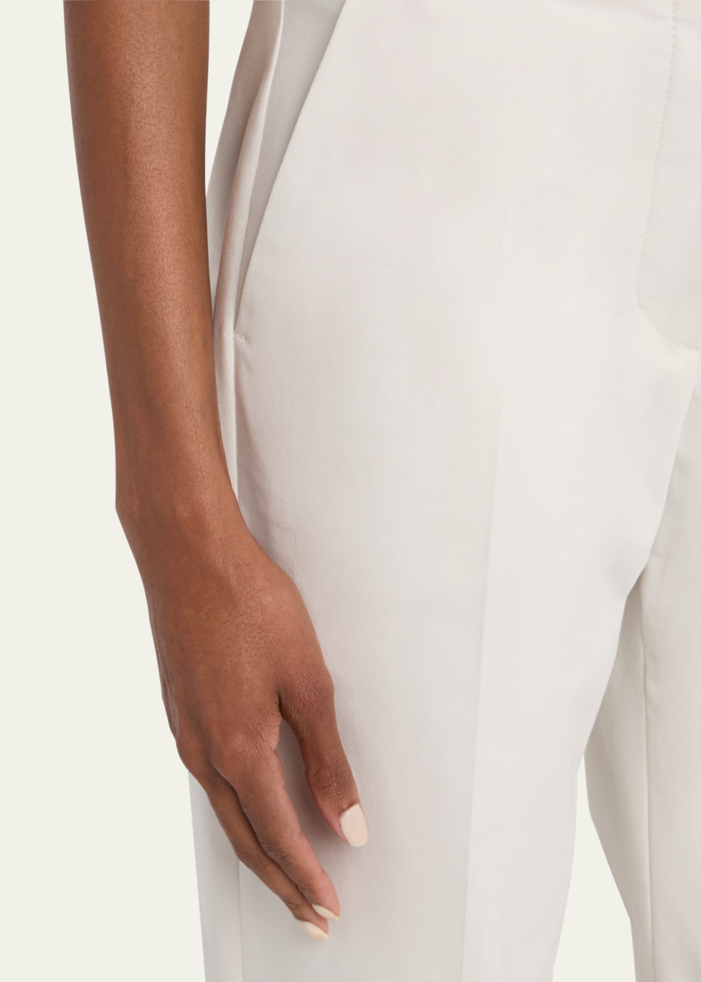 Brunello Cucinelli Monili Waist Straight-Leg Ankle Pants Image 5 of 5