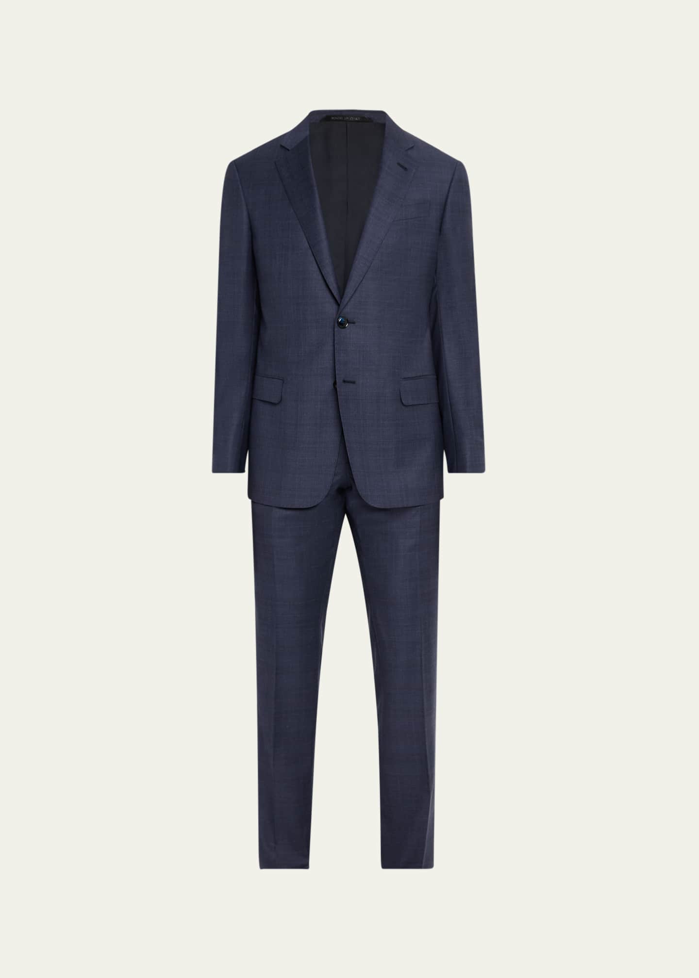Giorgio Armani Men's Patterned Wool Suit Image 1 of 8