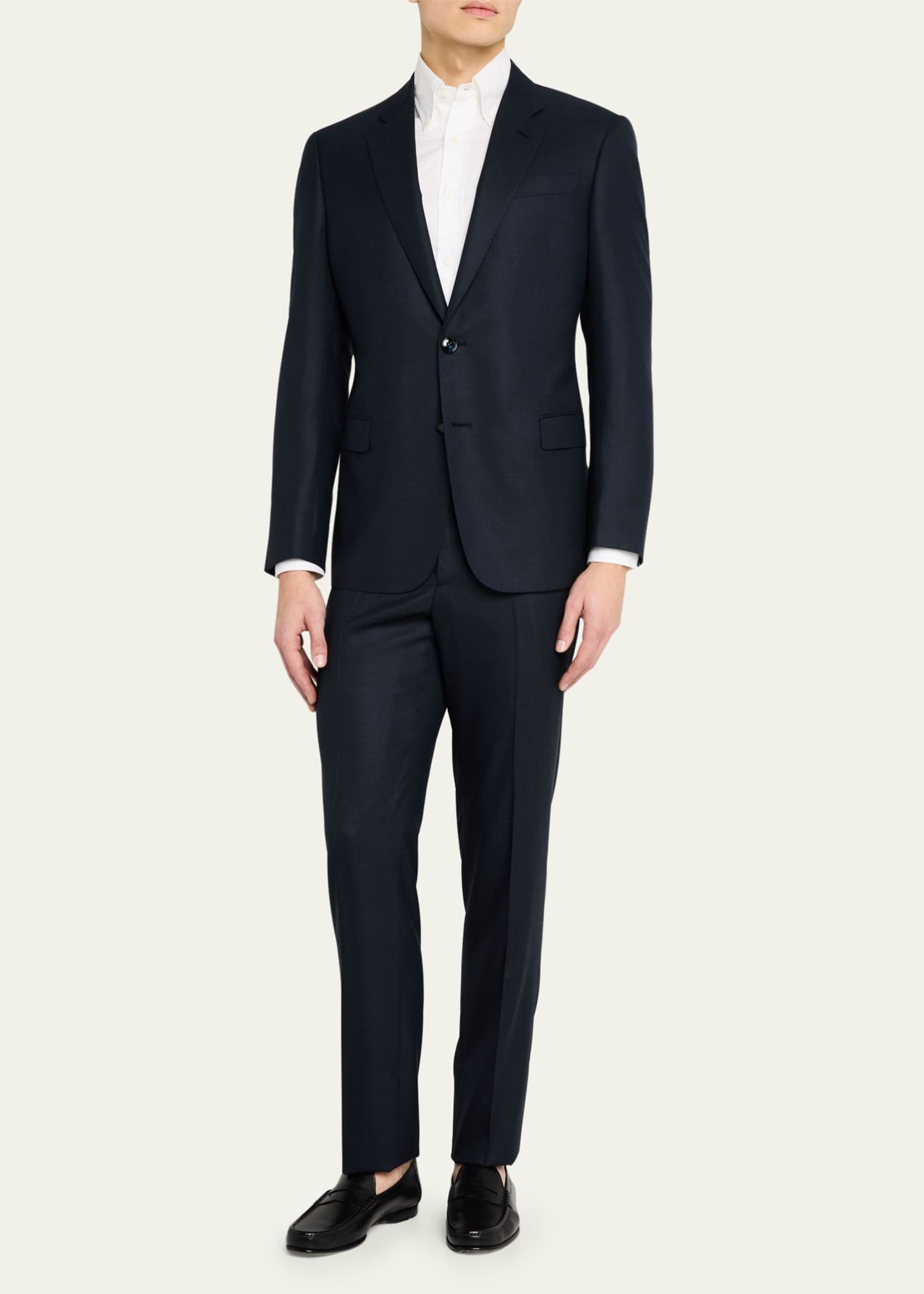 Giorgio Armani Men's Textured Super 180s Wool Suit Image 2 of 8