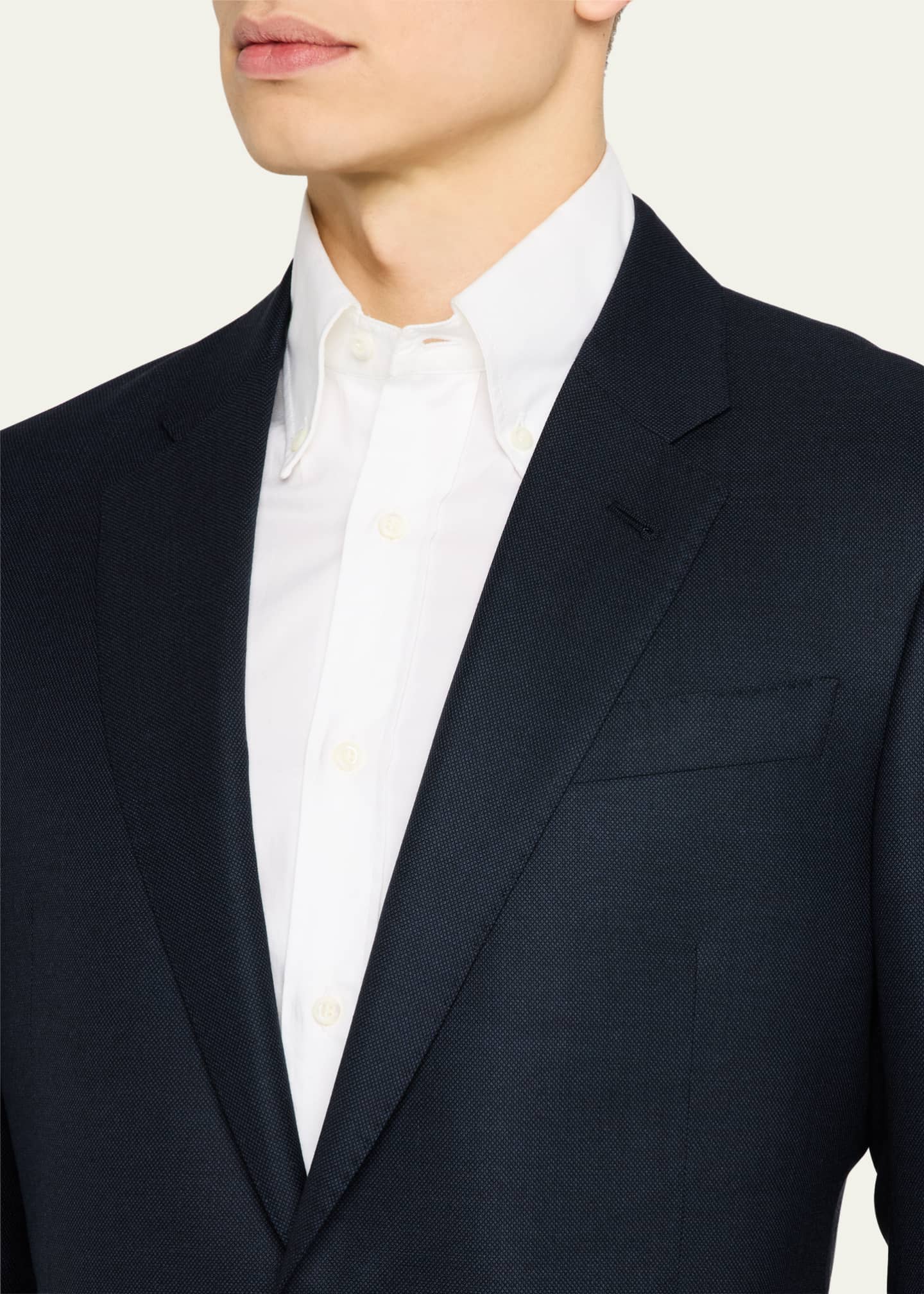 Giorgio Armani Men's Textured Super 180s Wool Suit Image 6 of 8
