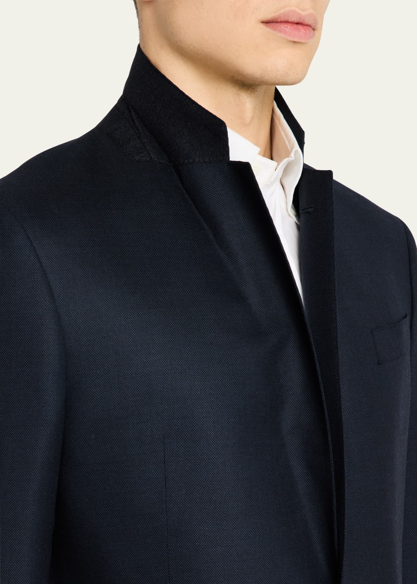 Giorgio Armani Men's Textured Super 180s Wool Suit Image 8 of 8