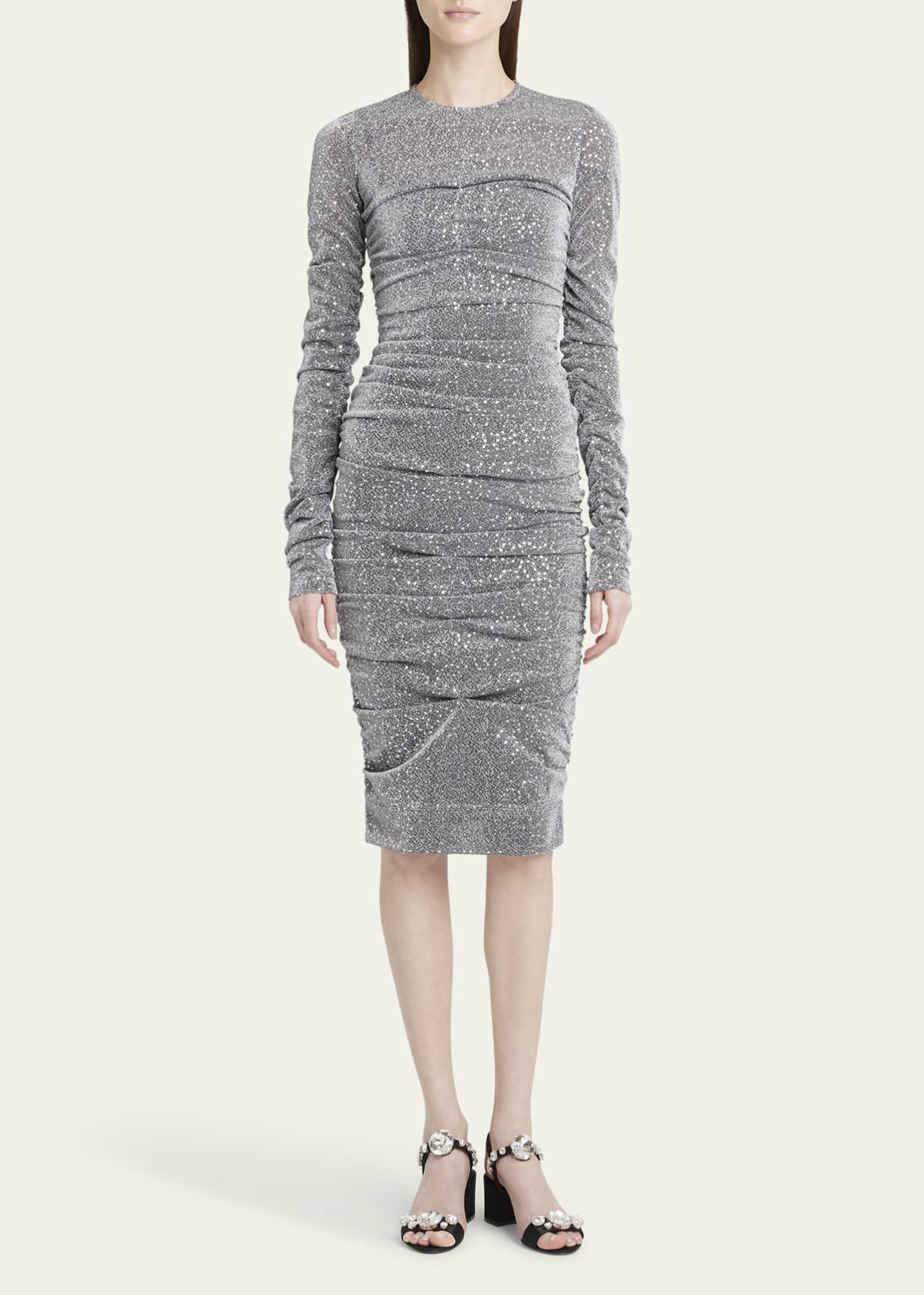 Dolce&Gabbana Sequined Body-Con Ruched Dress Image 2 of 5