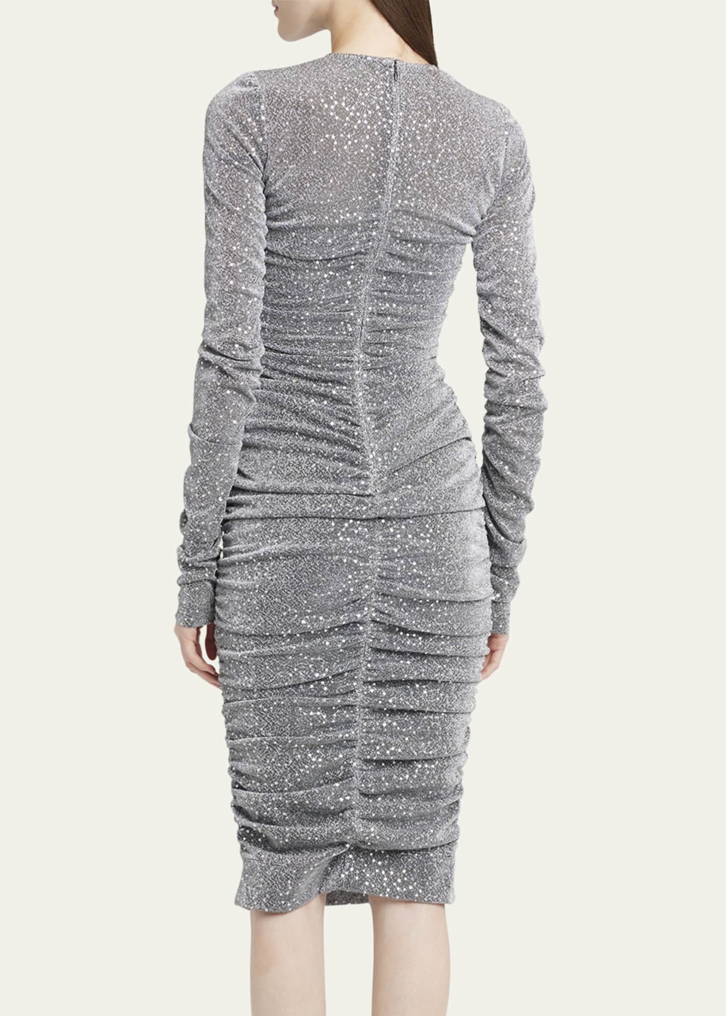 Dolce&Gabbana Sequined Body-Con Ruched Dress Image 3 of 5