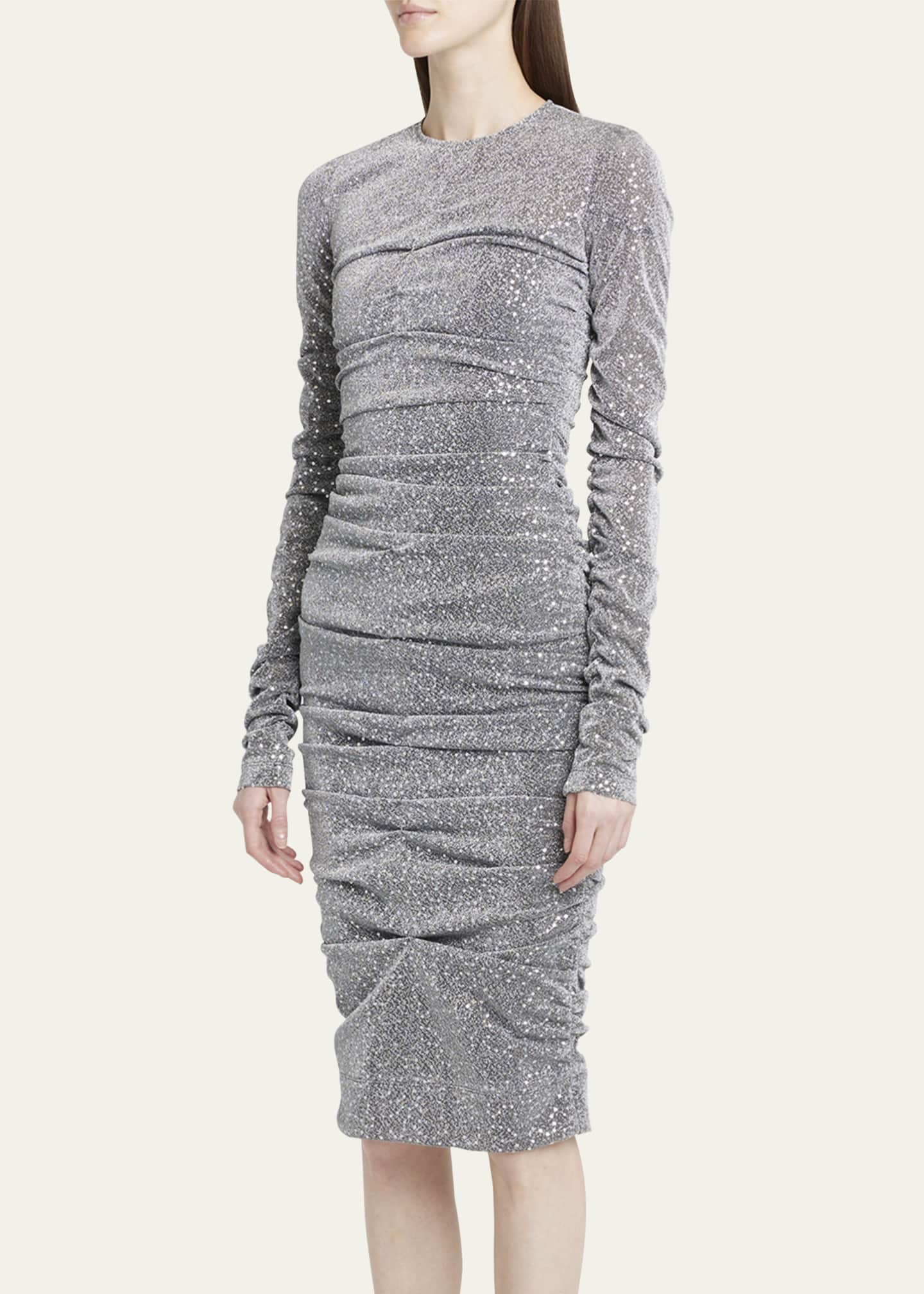 Dolce&Gabbana Sequined Body-Con Ruched Dress Image 4 of 5