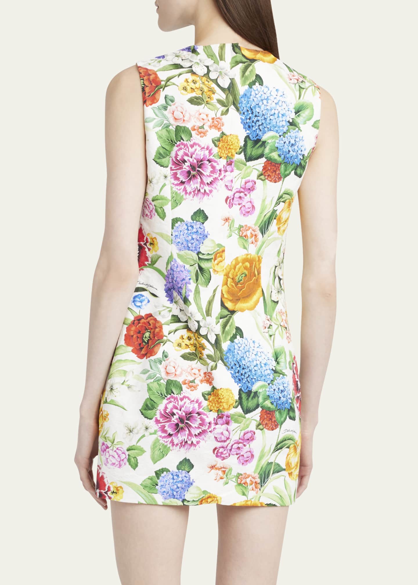Dolce&Gabbana Floral Jacquard Mini Dress Image 3 of 5