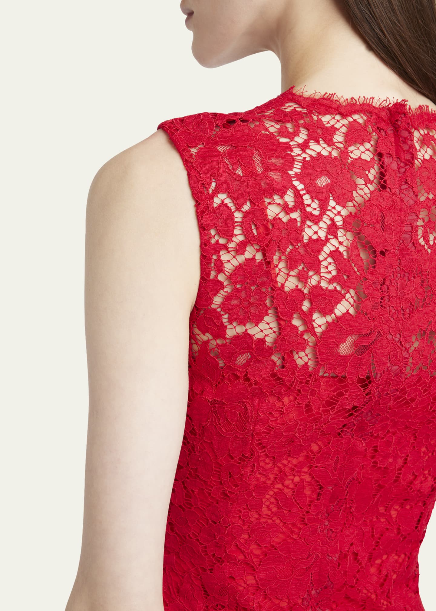 Dolce&Gabbana Frayed Floral Lace Midi Dress Image 5 of 5