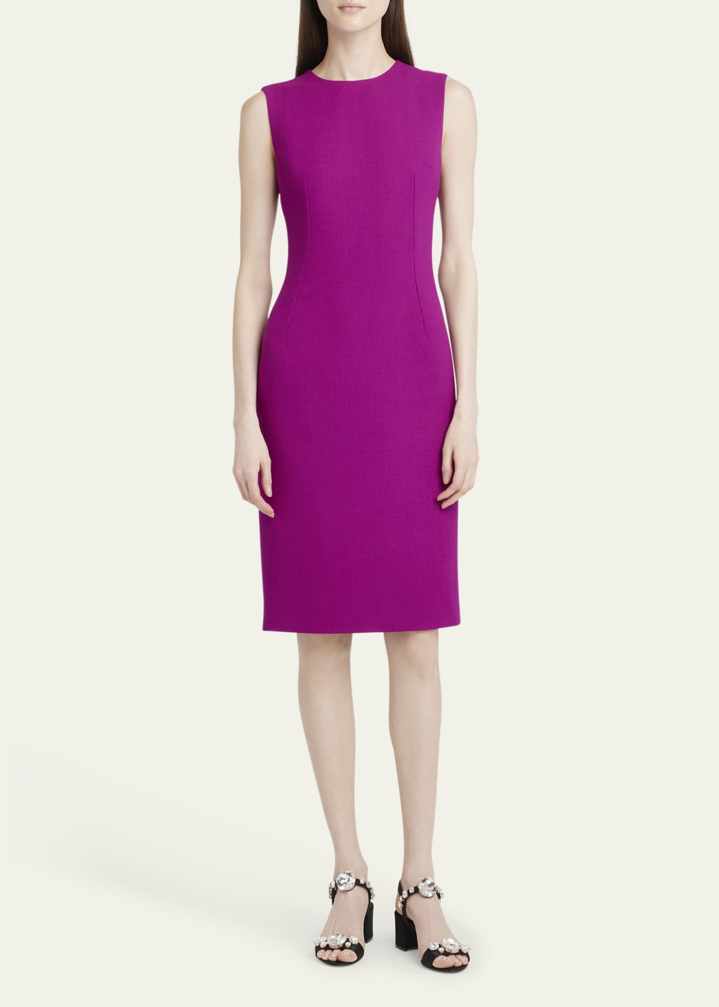 Dolce&Gabbana Sheath Crepe Wool Dress Image 2 of 5