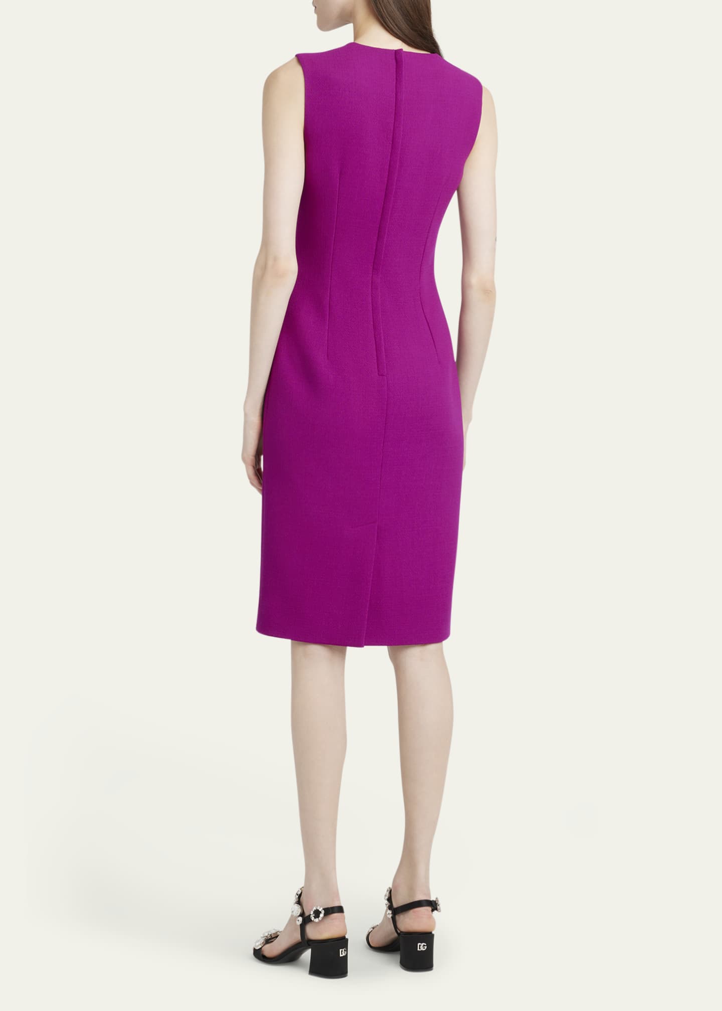 Dolce&Gabbana Sheath Crepe Wool Dress Image 3 of 5