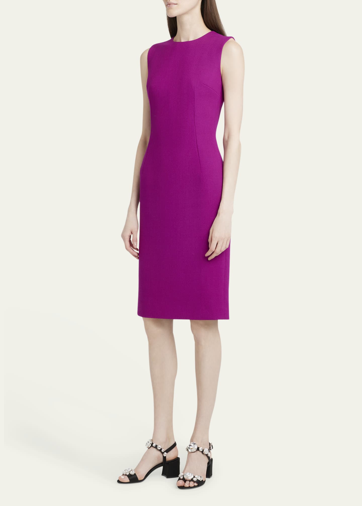 Dolce&Gabbana Sheath Crepe Wool Dress Image 4 of 5