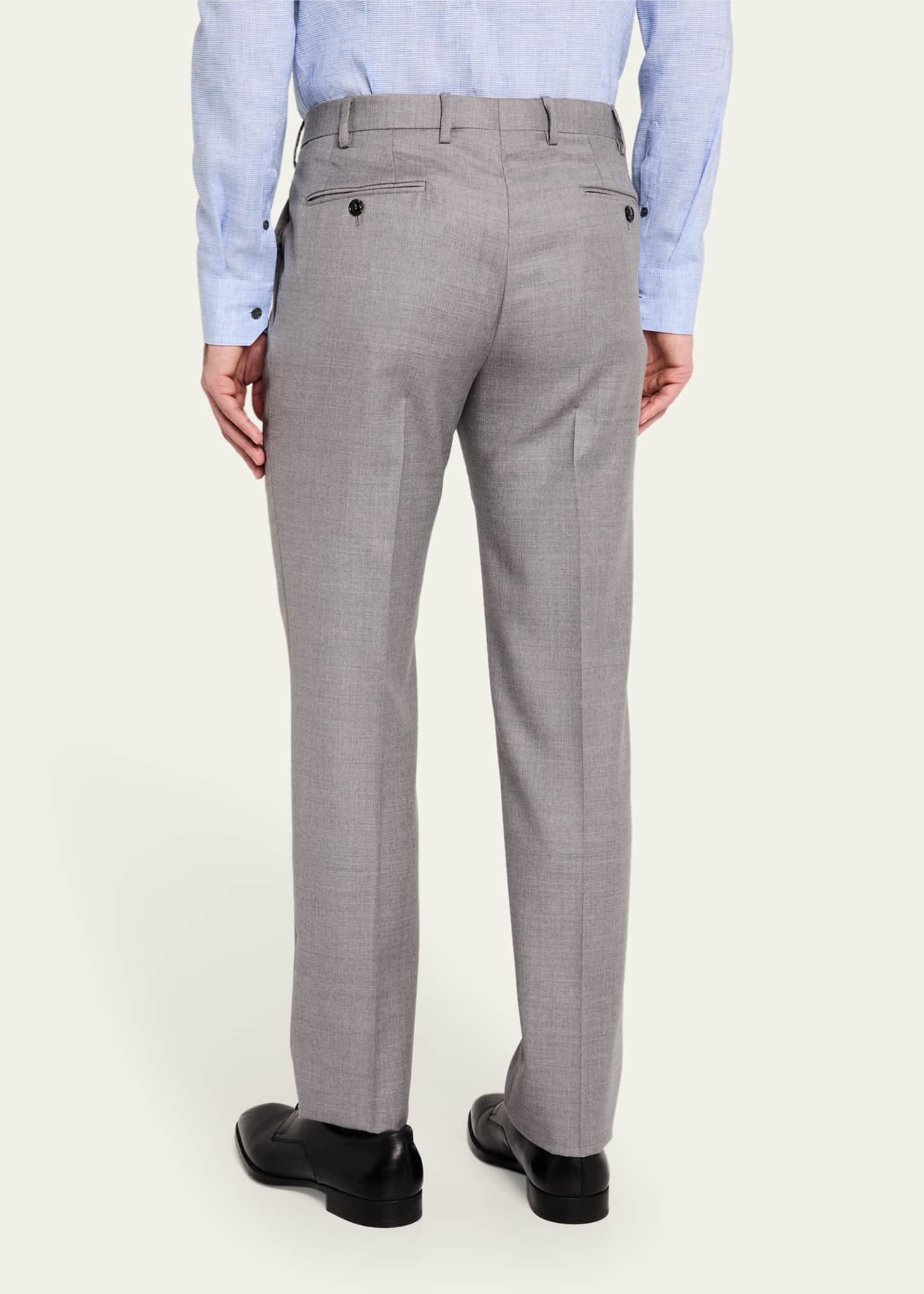 Giorgio Armani Men's Wool Flat-Front Trousers Image 2 of 3