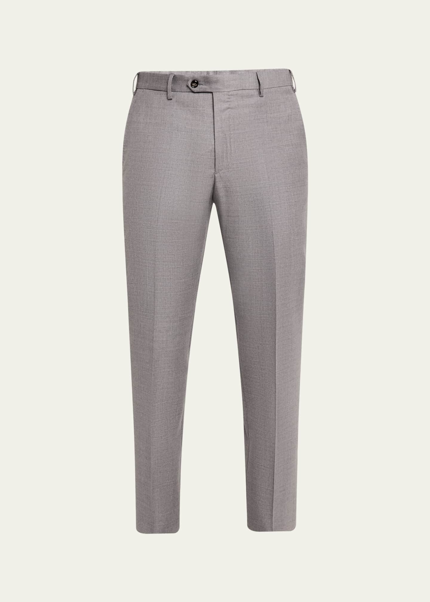 Giorgio Armani Men's Wool Flat-Front Trousers Image 1 of 3