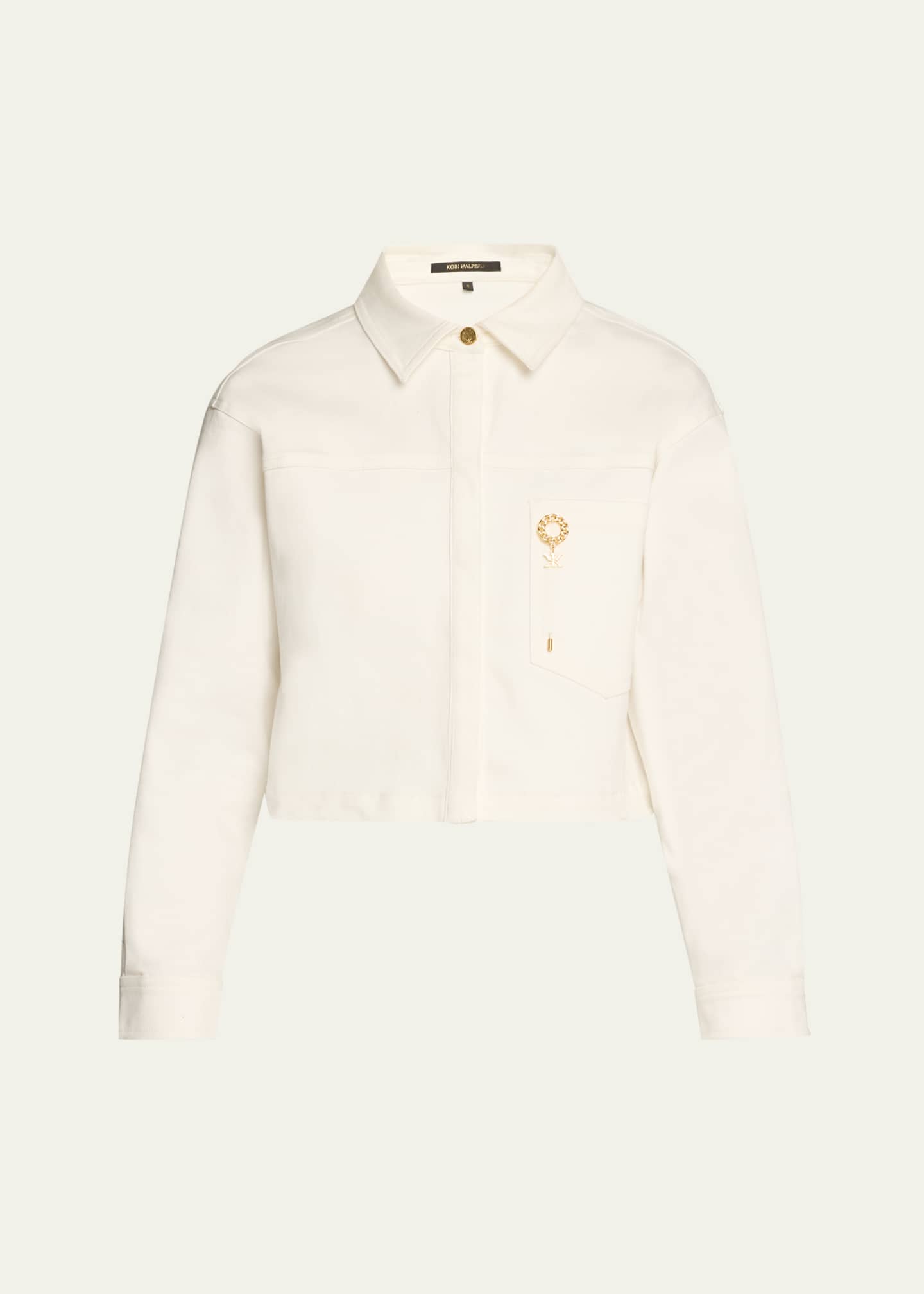 Kobi Halperin Teagan Cropped Brooch-Embellished Jacket Image 1 of 5