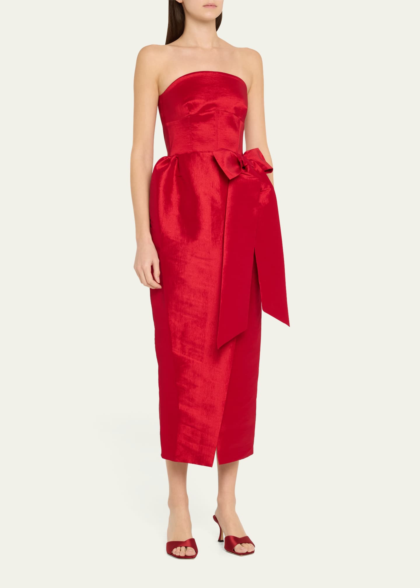 Kika Vargas Ava Strapless Long Dress with Bow Image 4 of 5