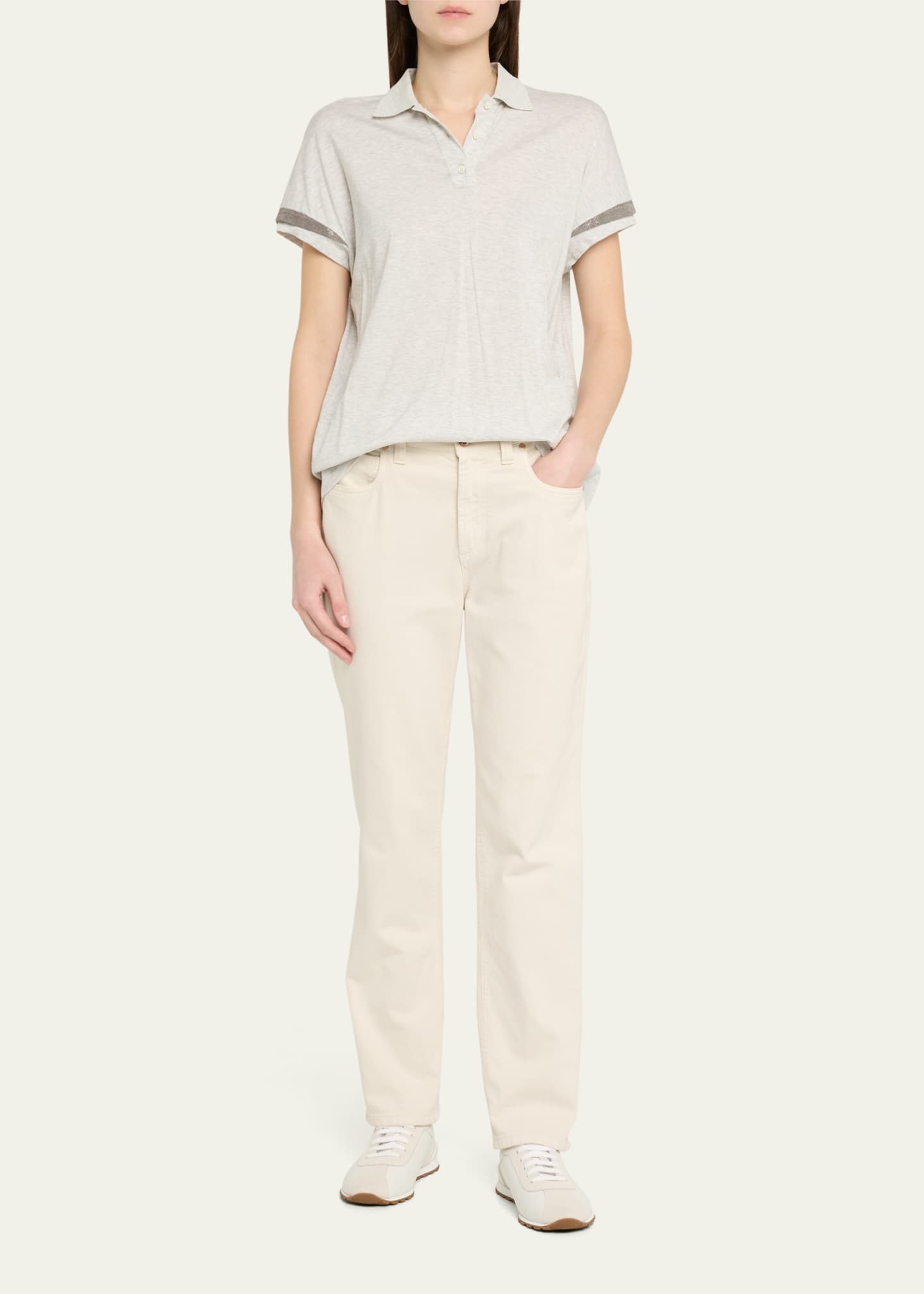 Brunello Cucinelli Low-Top Leather Sneakers Image 3 of 6
