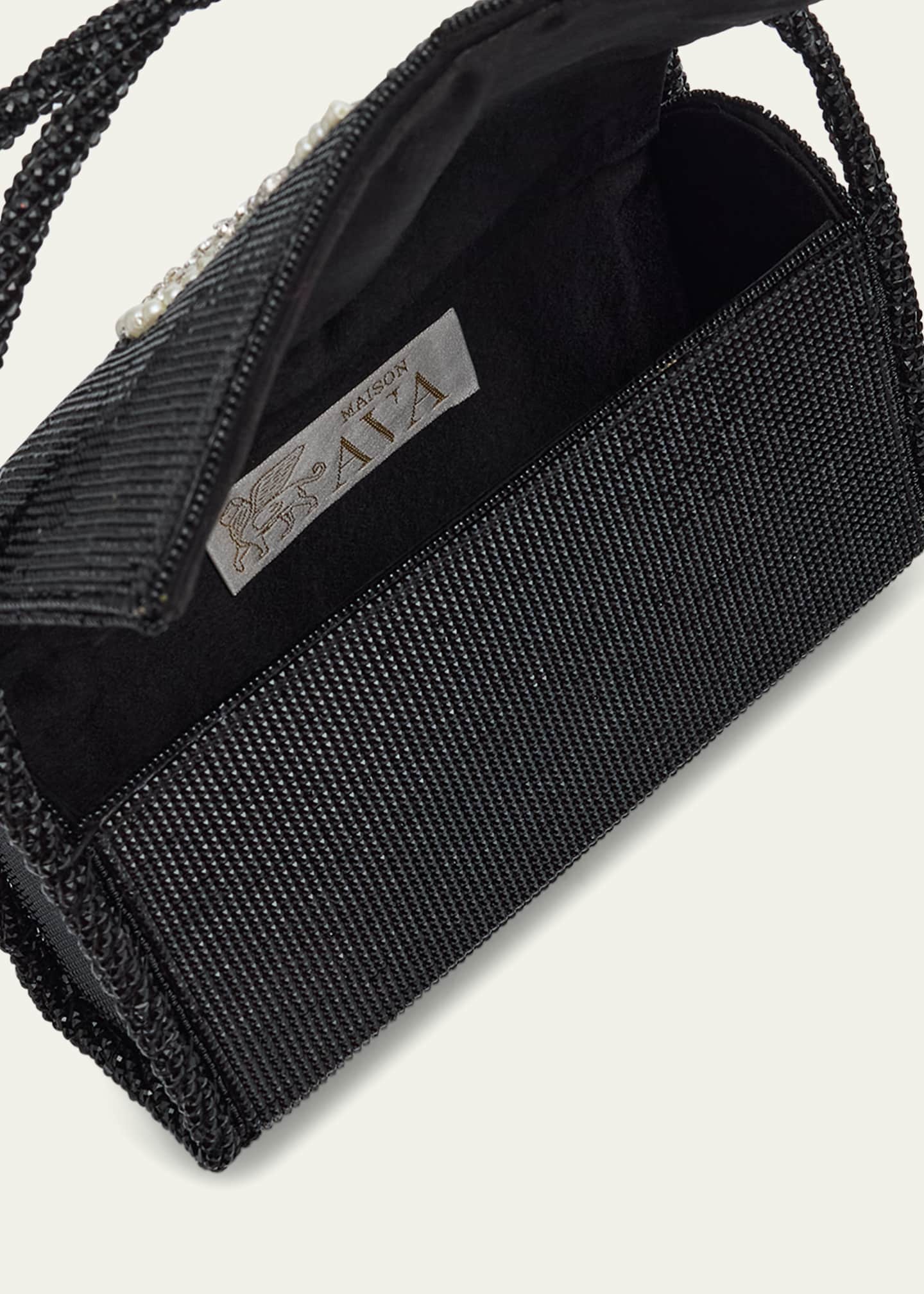 Maison Ava Girl's Rhinestone Bow Flap Bag Image 3 of 4