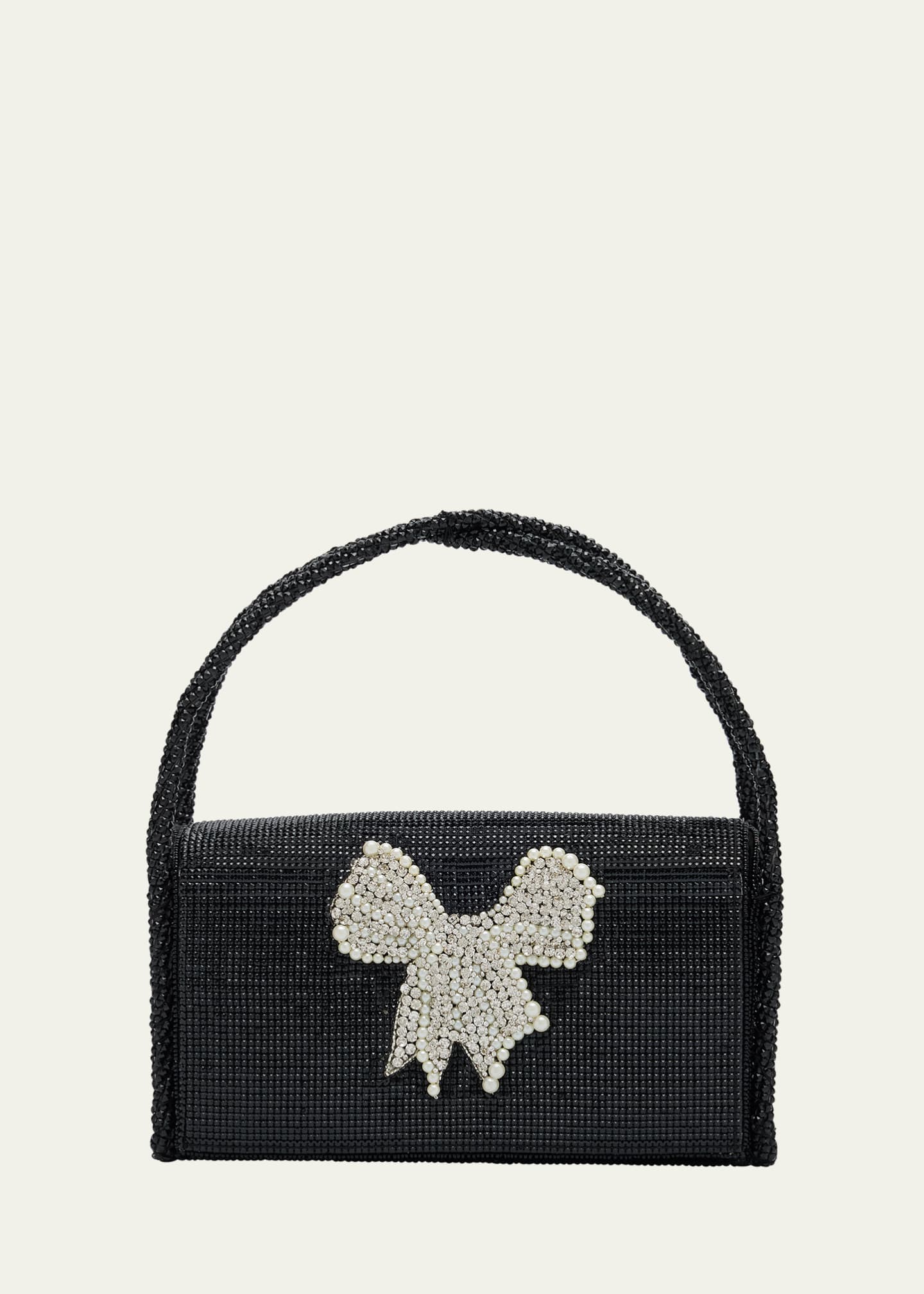 Maison Ava Girl's Rhinestone Bow Flap Bag Image 1 of 4