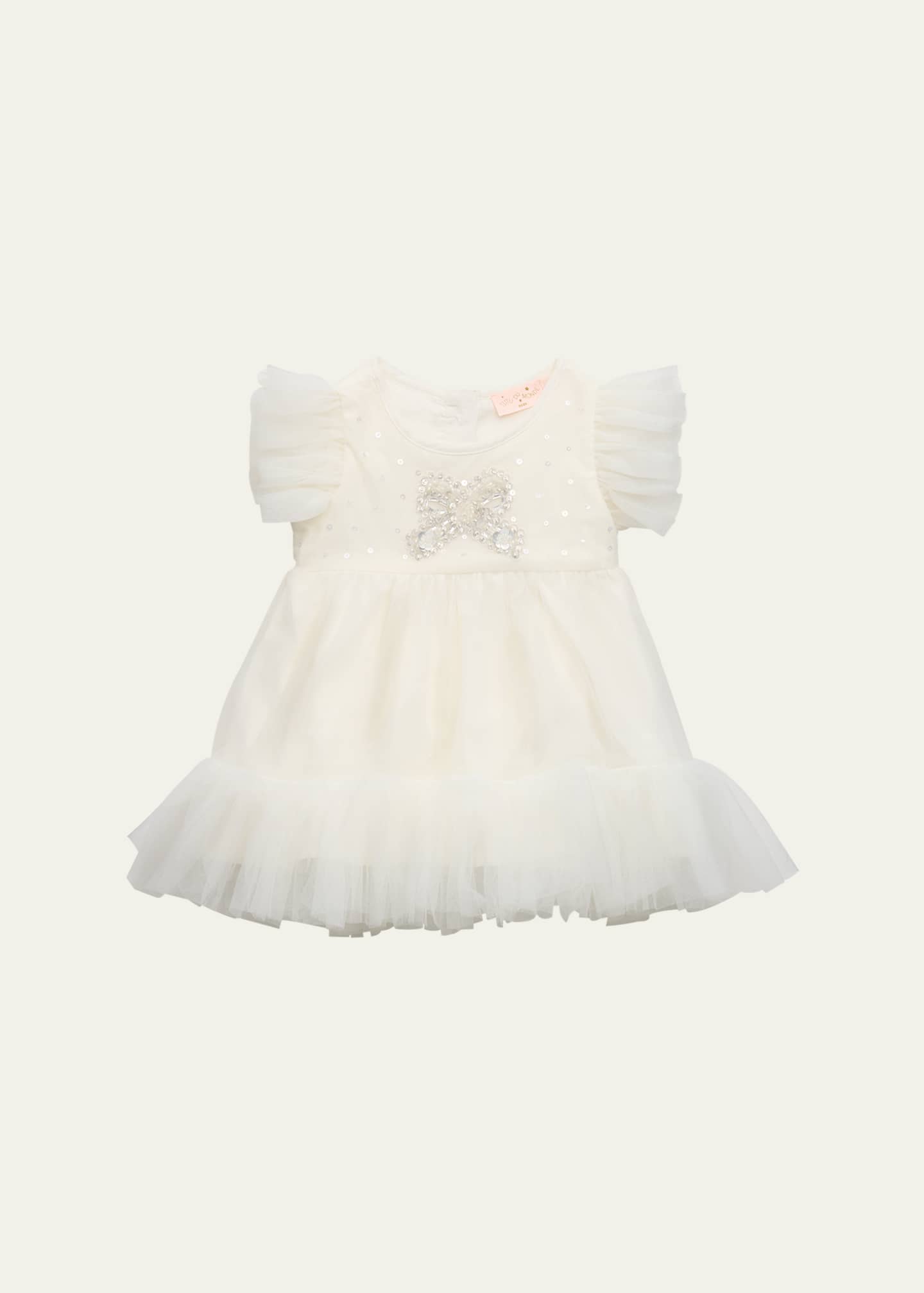 Tutu Du Monde Girl's Sequined Bow Tulle Dress, Size 0M-24M Image 1 of 3