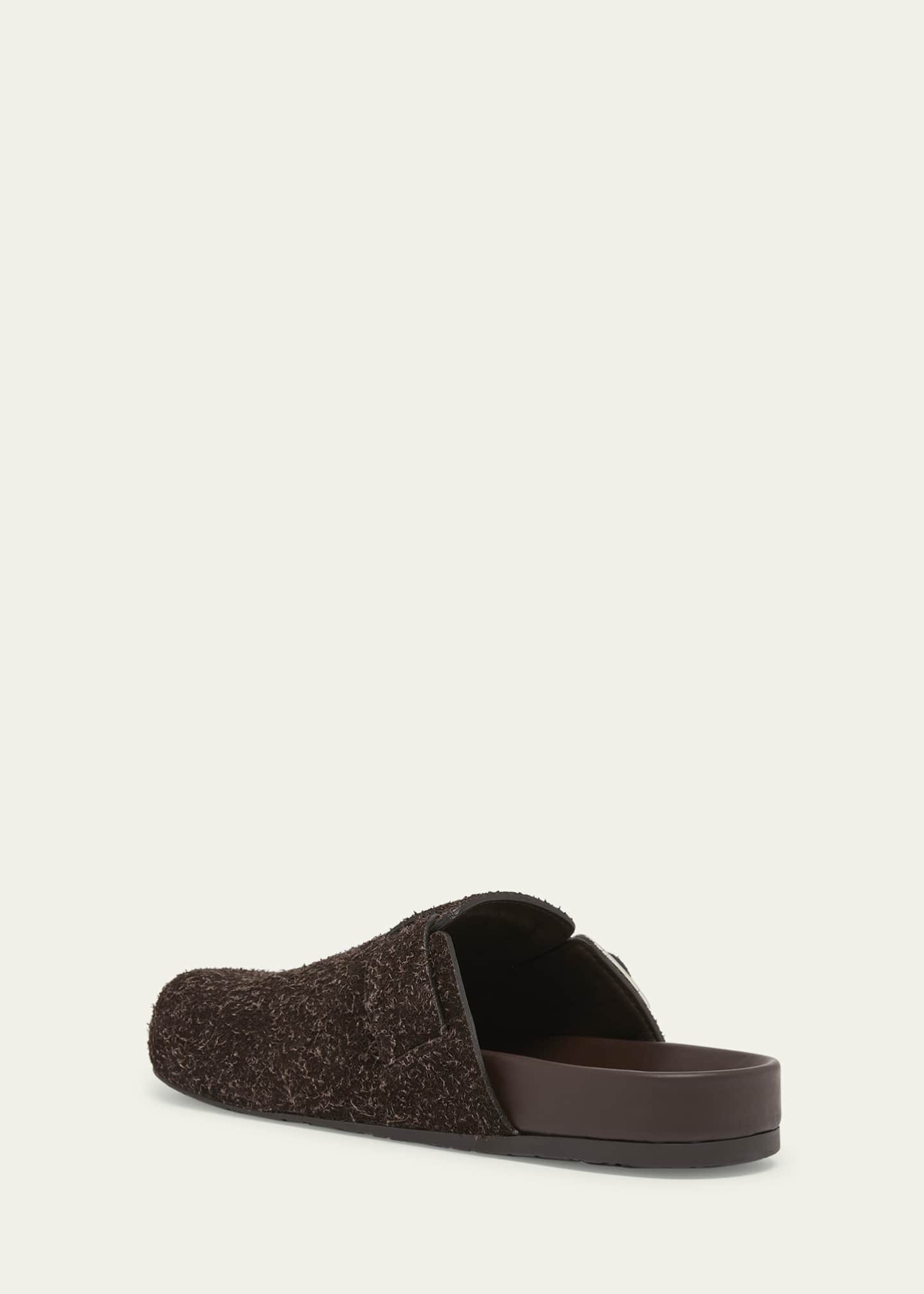 Loewe Men's Ease Buckle Brushed Suede Mules Image 4 of 5