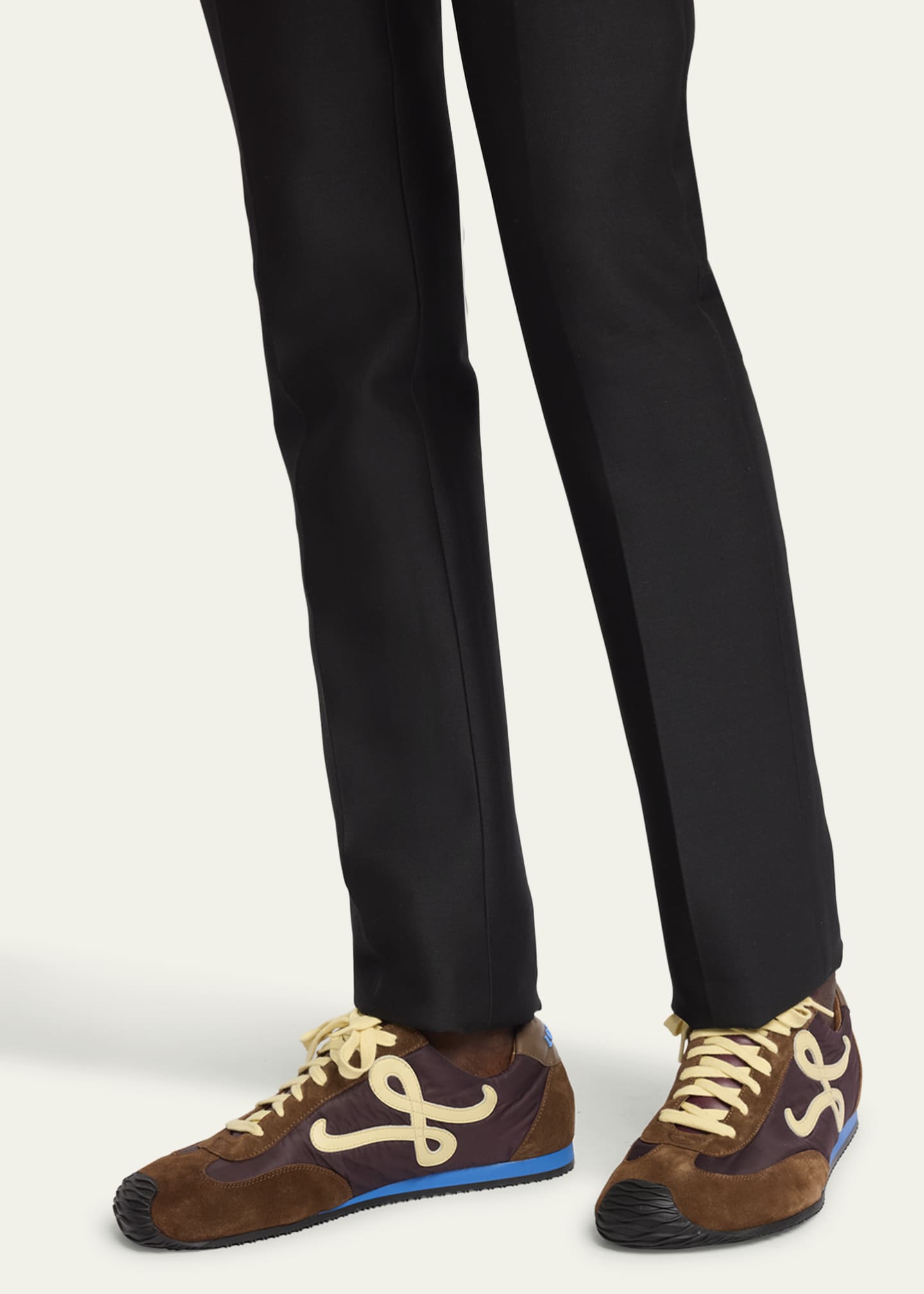 Loewe Men's Ballet Runner 2.0 Nylon and Calfskin Low-Top Sneakers Image 2 of 6