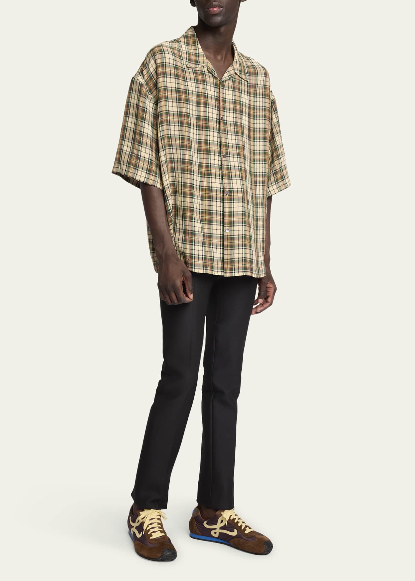 Loewe Men's Ballet Runner 2.0 Nylon and Calfskin Low-Top Sneakers Image 3 of 6