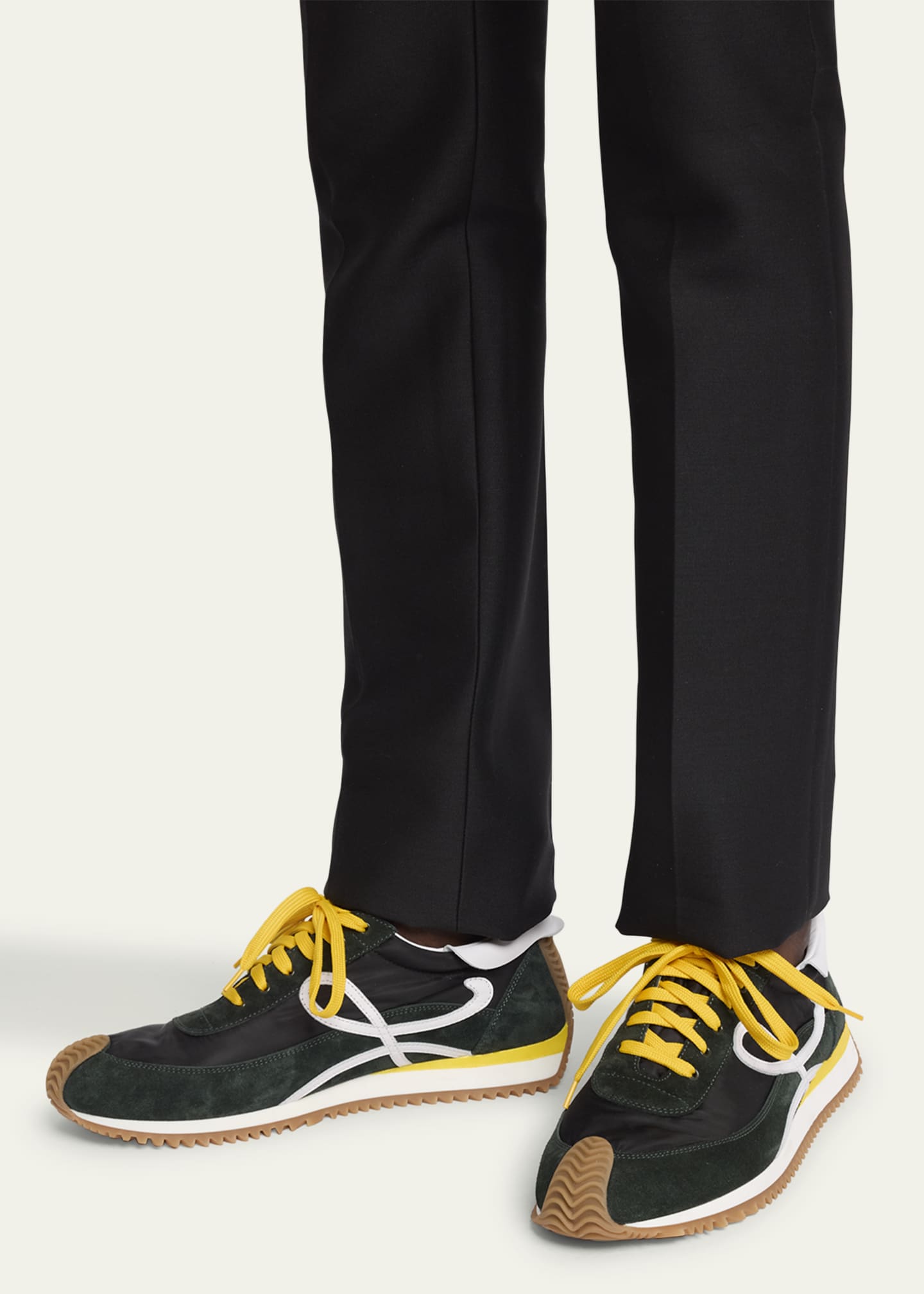 Loewe Men's Flow Runner 2.0 Nylon and Suede Low-Top Sneakers Image 2 of 6