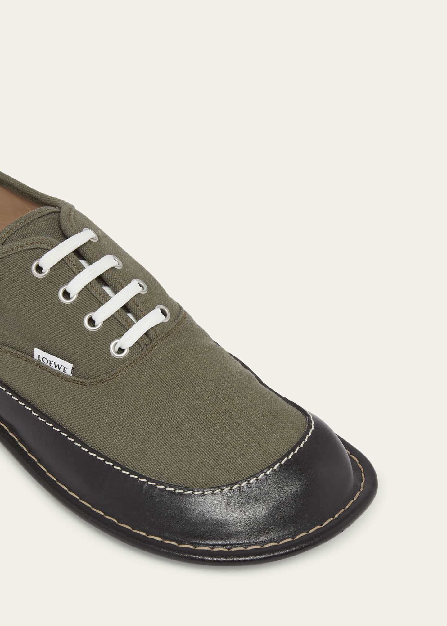 Loewe Men's Bay Canvas and Leather Low-Top Sneakers
