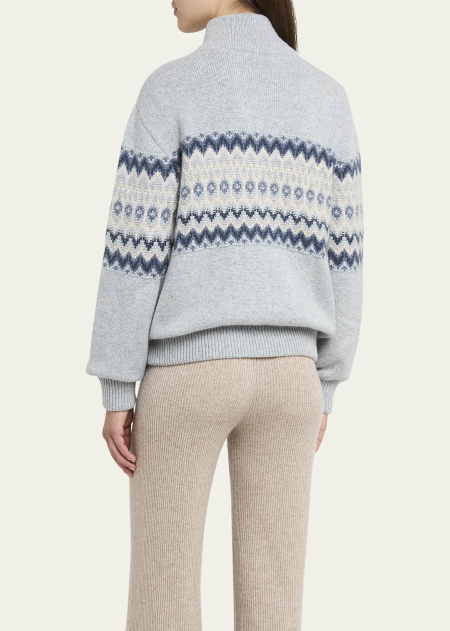 Loro Piana Alpe Pile Cashmere GG 5 Bomber Sweater Image 3 of 5