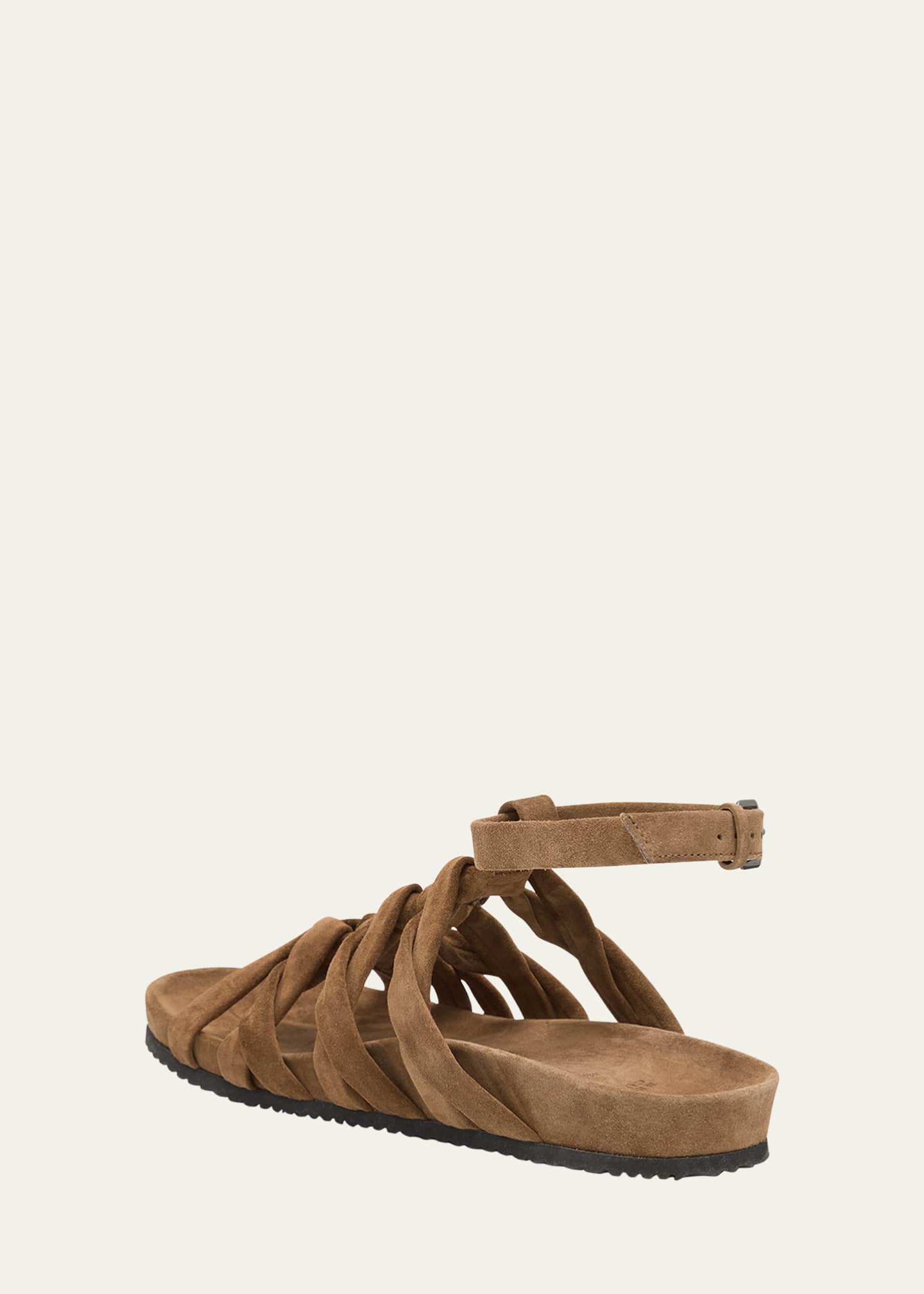 Brunello Cucinelli Suede Monili Gladiator Sandals Image 4 of 6