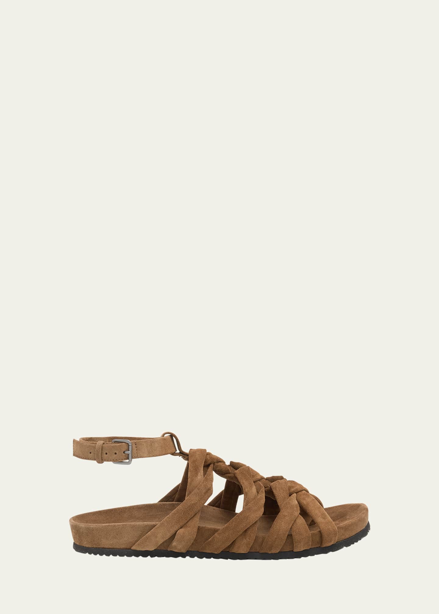 Brunello Cucinelli Suede Monili Gladiator Sandals Image 1 of 6
