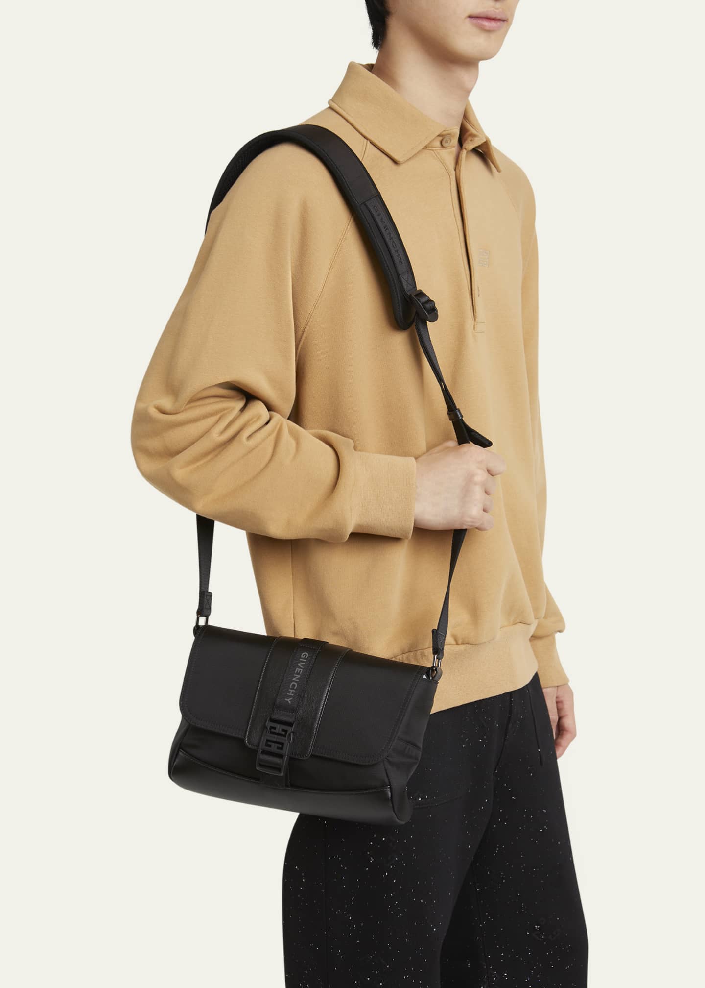 Givenchy Men's G-Trail Nylon and Leather Crossbody Bag Image 2 of 5