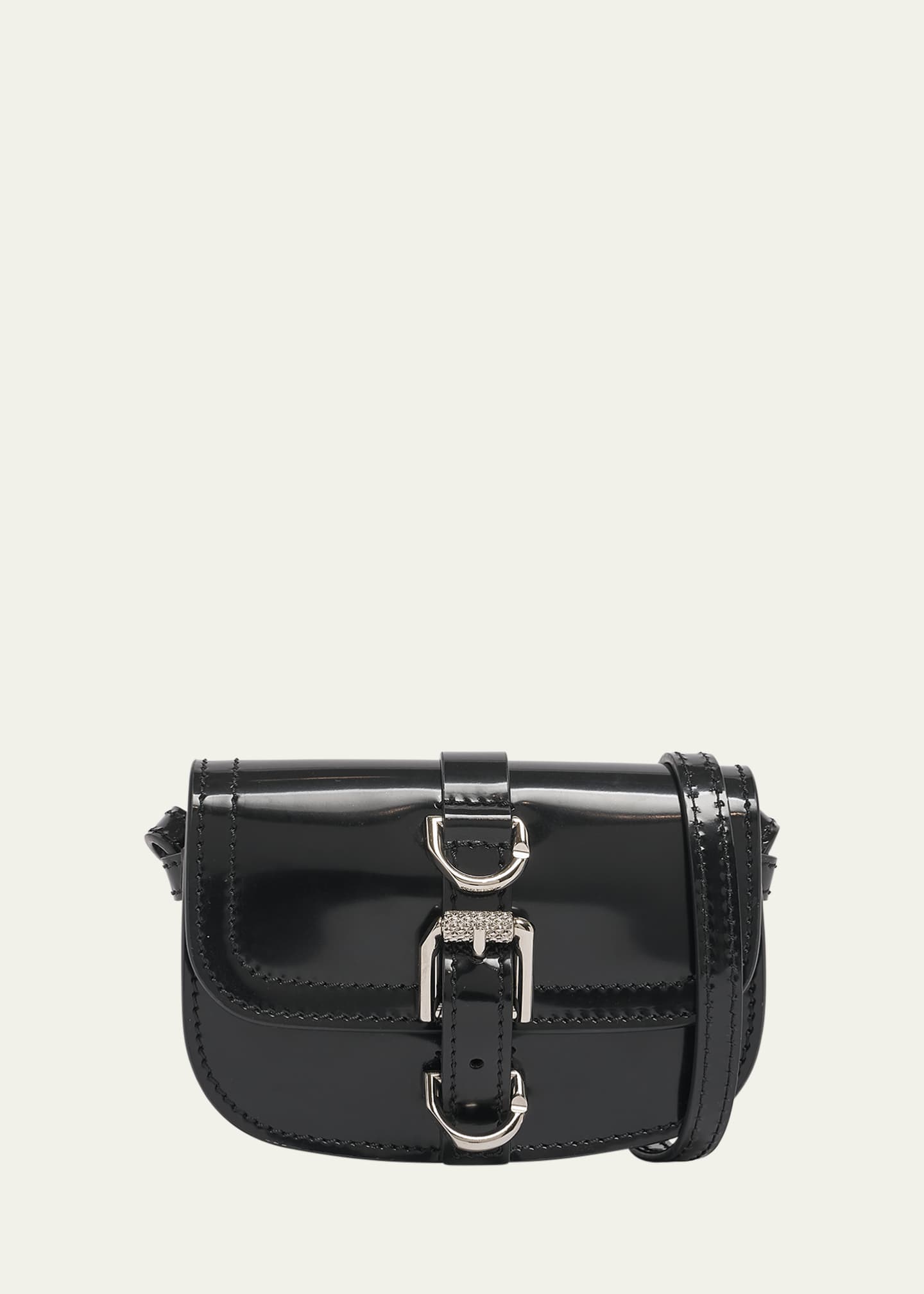 Givenchy Men's Voyou Neck Crossbody Bag in Shiny Leather Image 1 of 5
