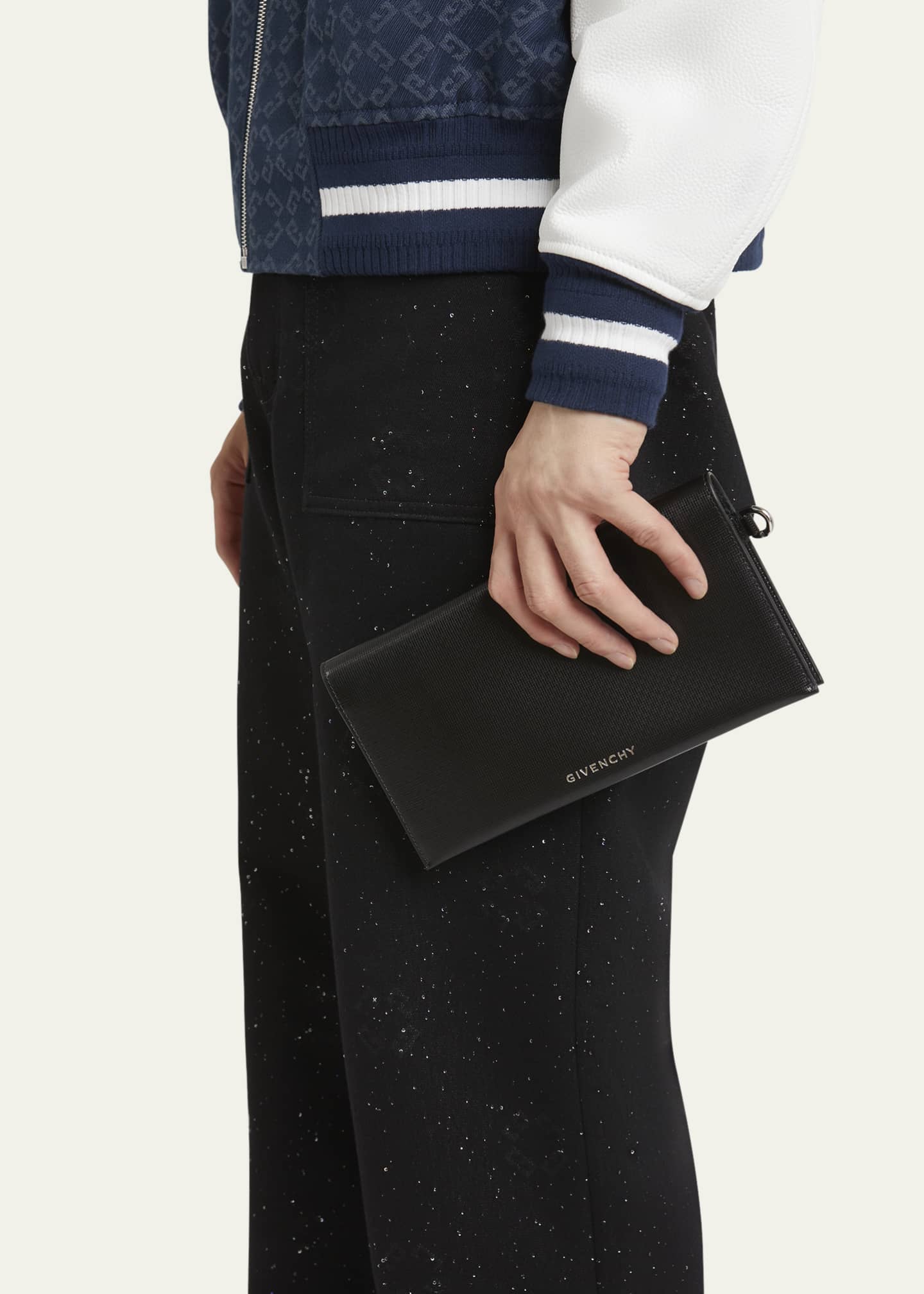 Givenchy Men's Leather 4G Embossed Zip Pouch with Travel Accessories Image 2 of 5